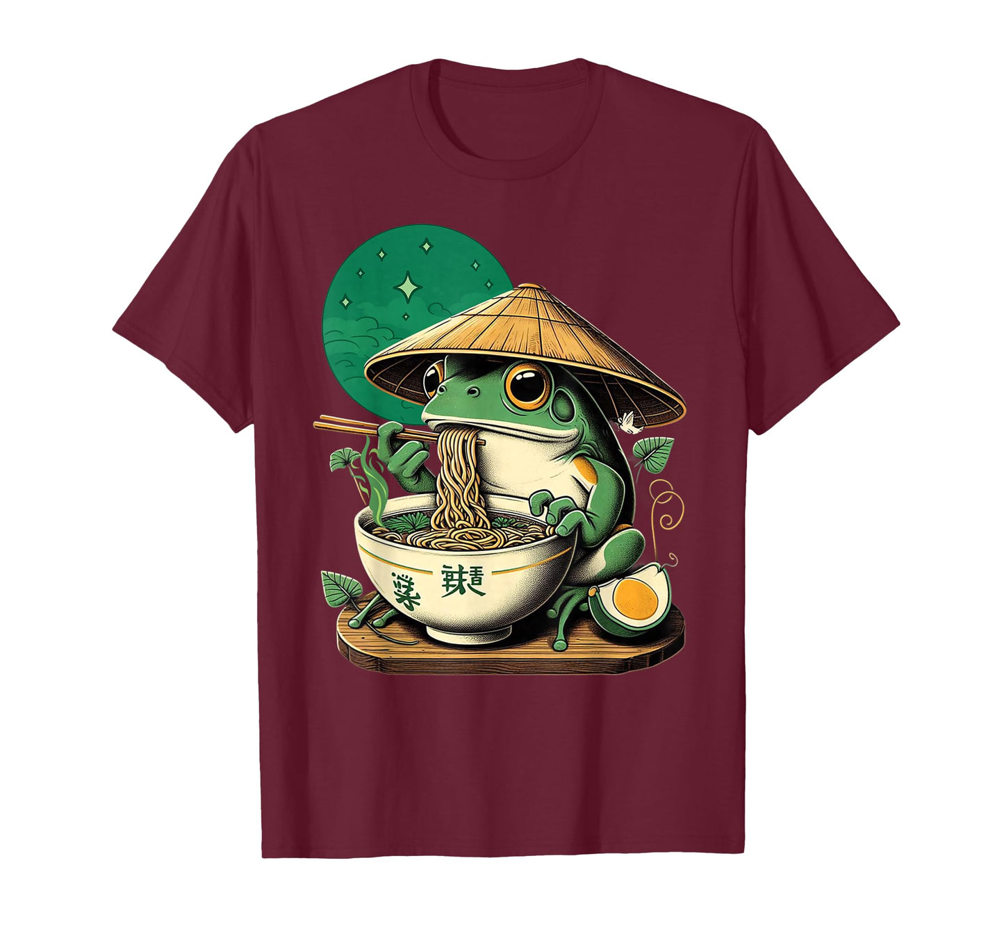 Kawaii Frog Eating Ramen Noodles Funny Anime Boys Girls Teen T-Shirt