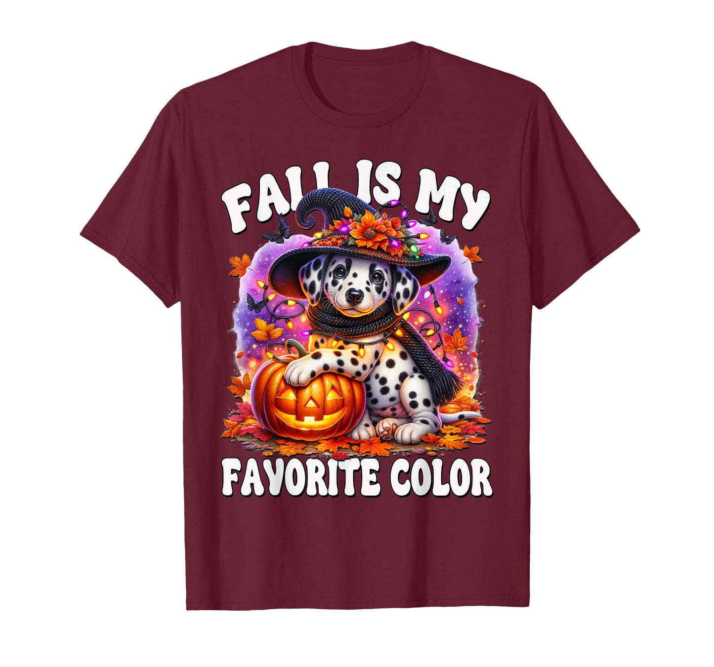 Fall is My Favorite Color for Dog Mom Dalmatian Halloween T-Shirt