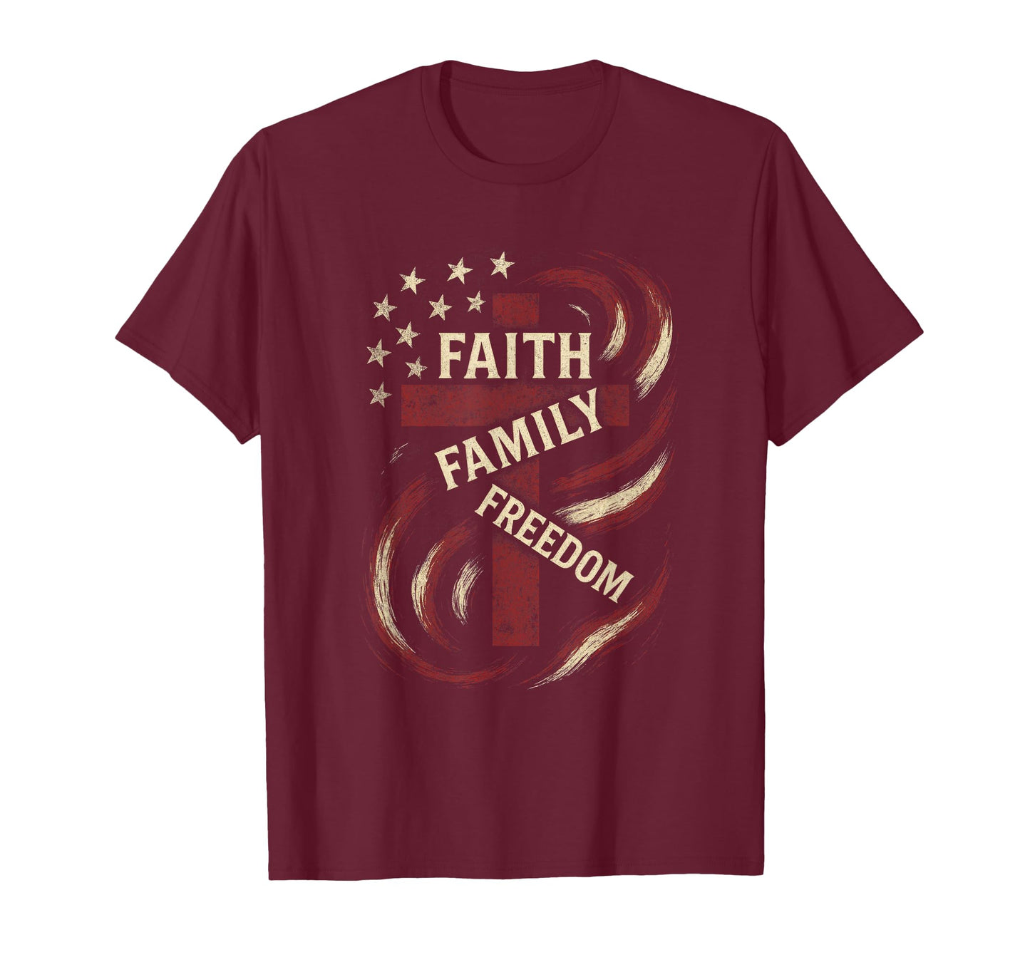 Faith Family Freedom - Patriotic Christian USA T-Shirt