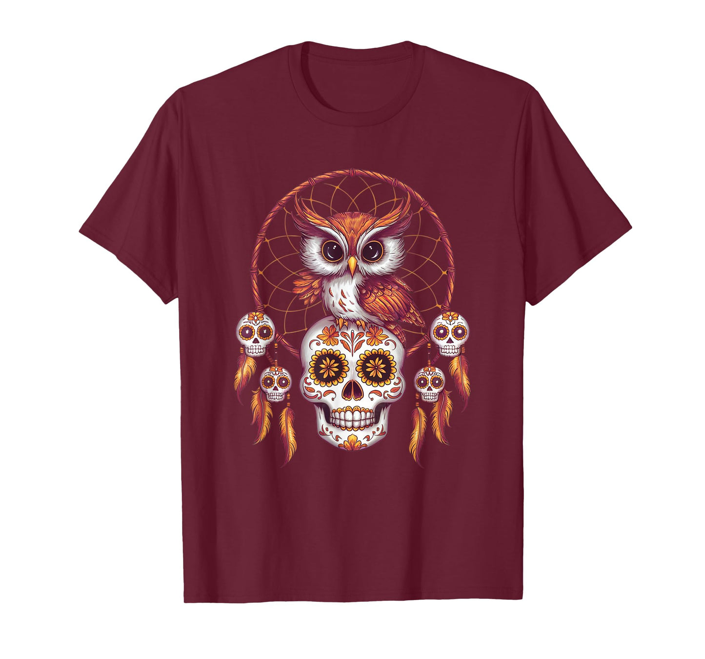 Sugar Skull Owl Day of Dead Halloween Dia De Muertos T-Shirt