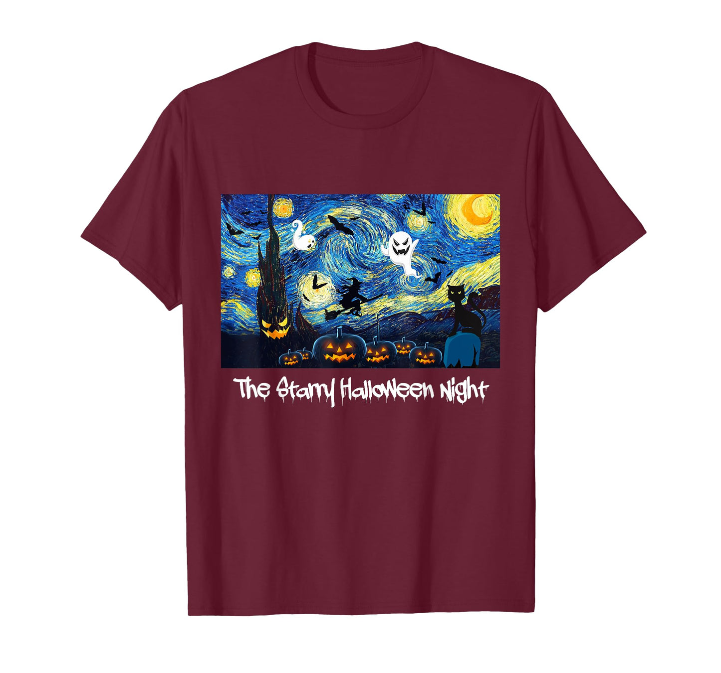 Cool Sarcastic Vincent Van Gogh The Starry Halloween Night T-Shirt