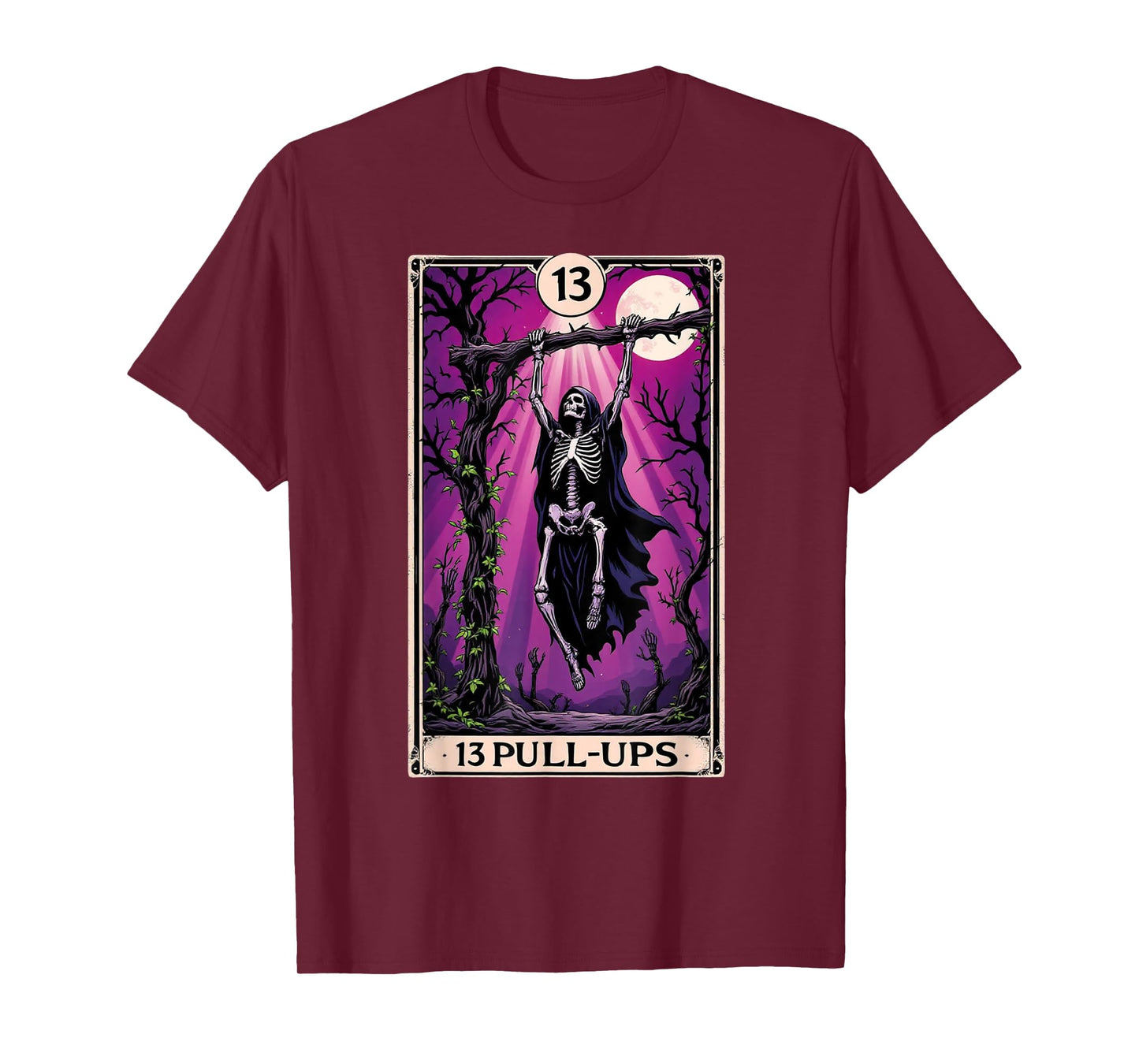 Funny Tarot Card Pullup Gym Occult Workout Pull-up T-Shirt