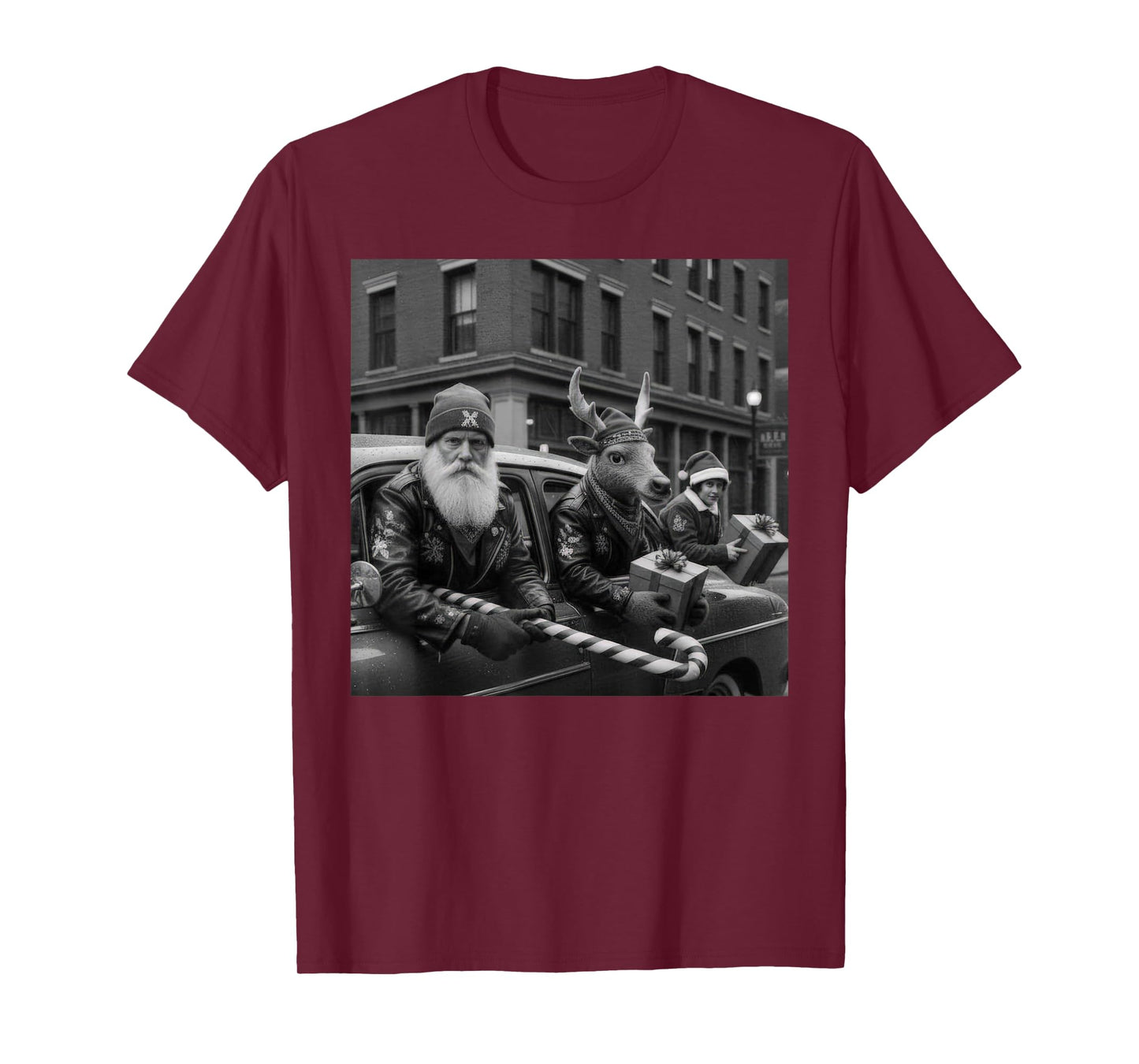 Funny Christmas Gang Santa Reindeer Elf Squad T-Shirt