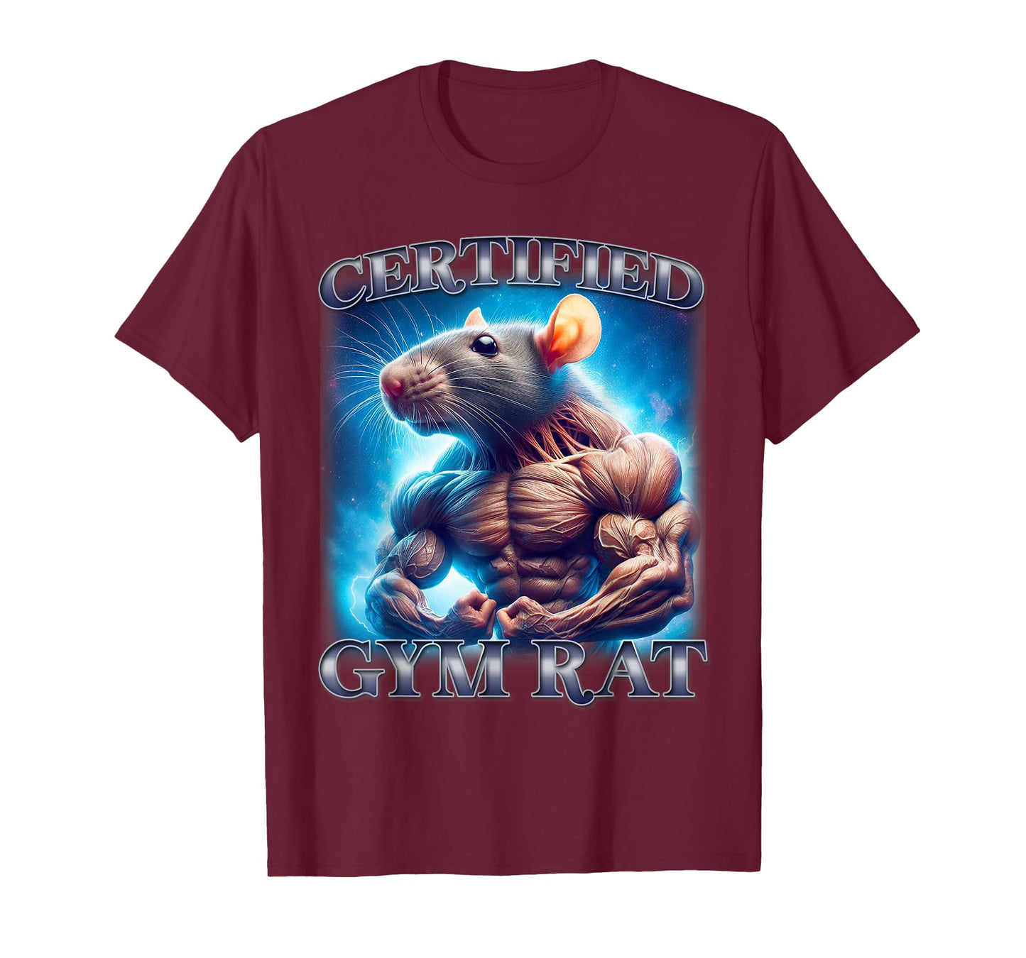 Certified Gym Rat Funny Offensive Inappropriate Adult Meme T-Shirt