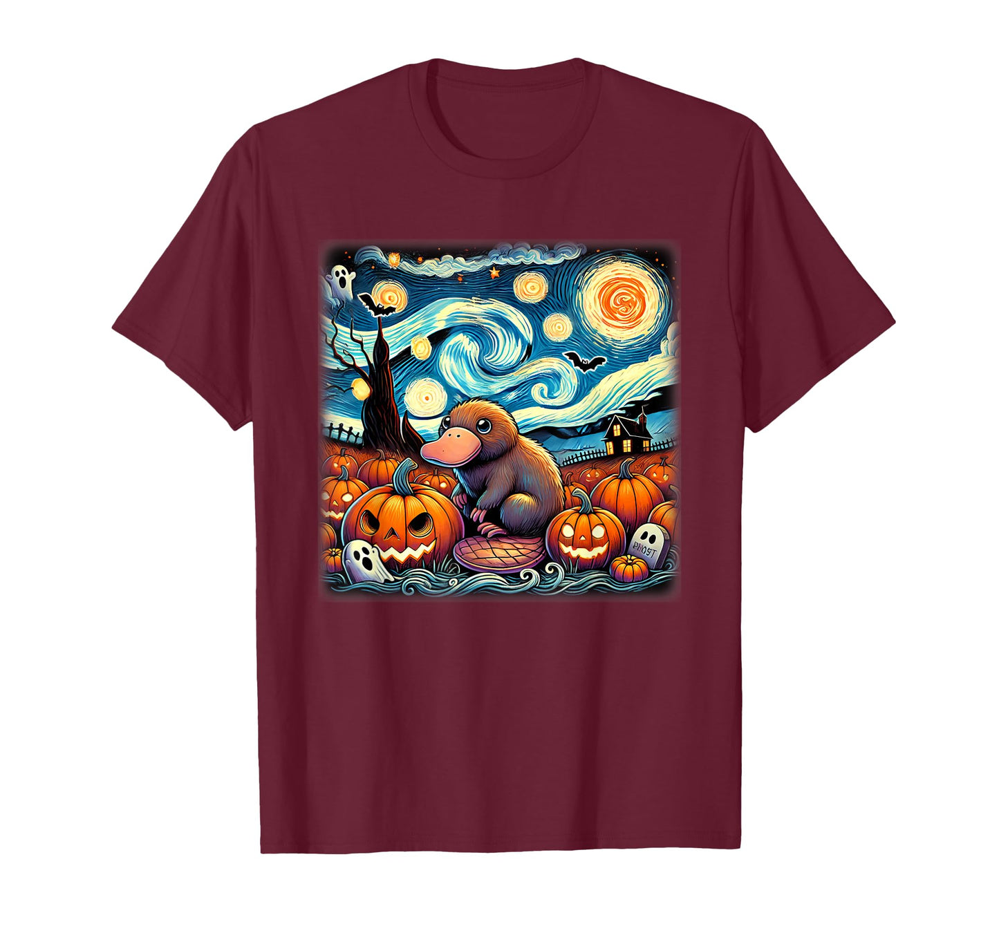 Starry Night Platypus Halloween T-Shirt