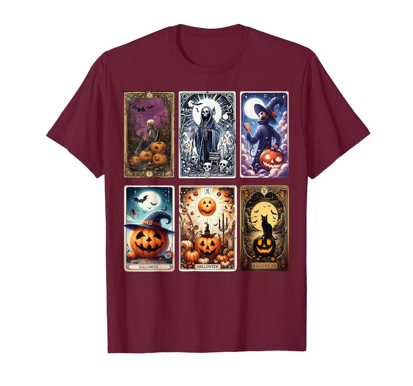 Halloween Tarot Cards Apparel – Spooky Pumpkin Design T-Shirt