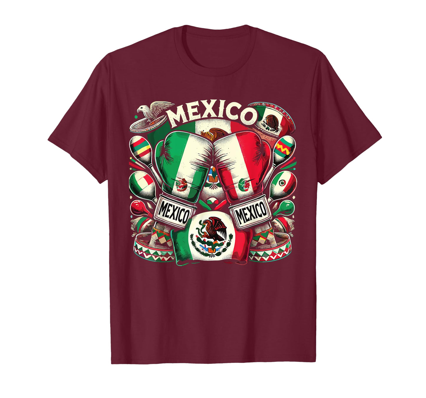 Mexican Boxing Pride Gloves Sports Design T-Shirt
