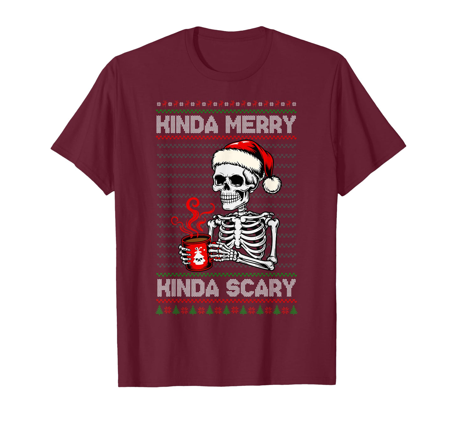 Kinda Merry Kinda Scary Ugly Christmas Sweater Halloween T-Shirt
