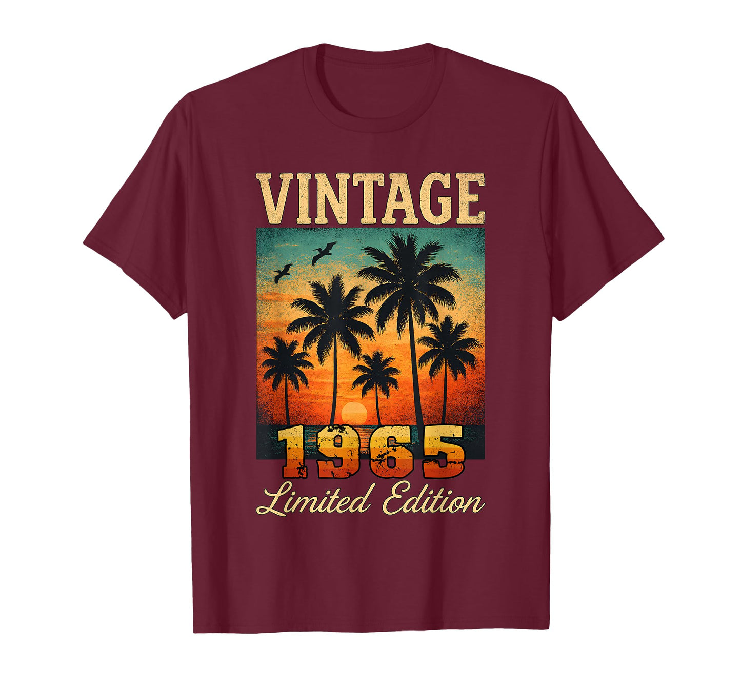 Vintage 1965 Limited Edition Sunset Palm Trees 60th Birthday T-Shirt