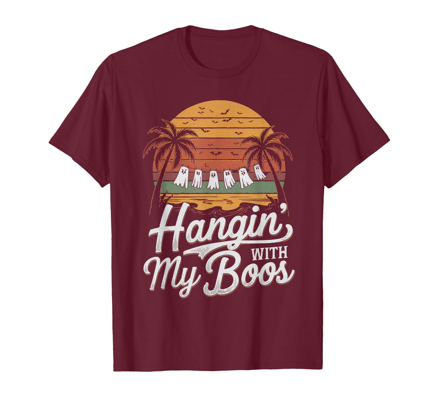 Hangin' with My Boos Tshirt Halloween Ghost Scary Witch Men T-Shirt