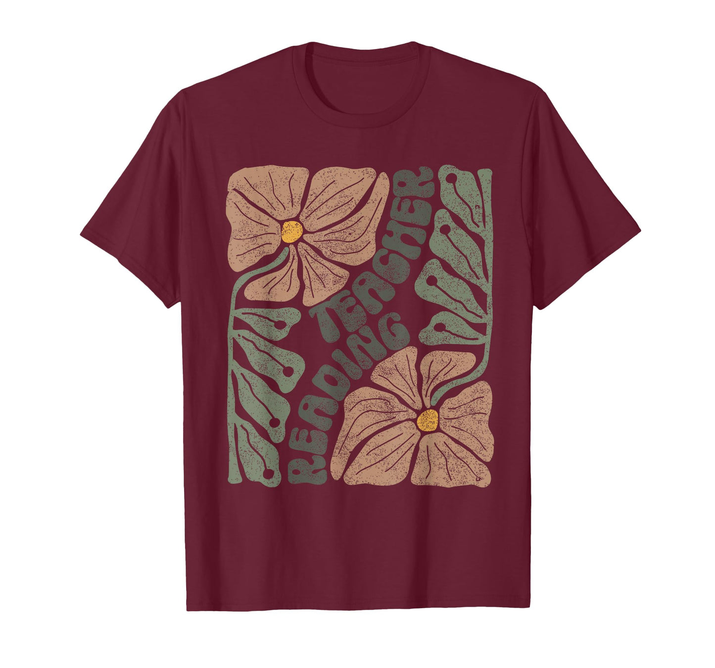 Boho Floral Reading Teacher Retro Reading Specialist Wildfl T-Shirt