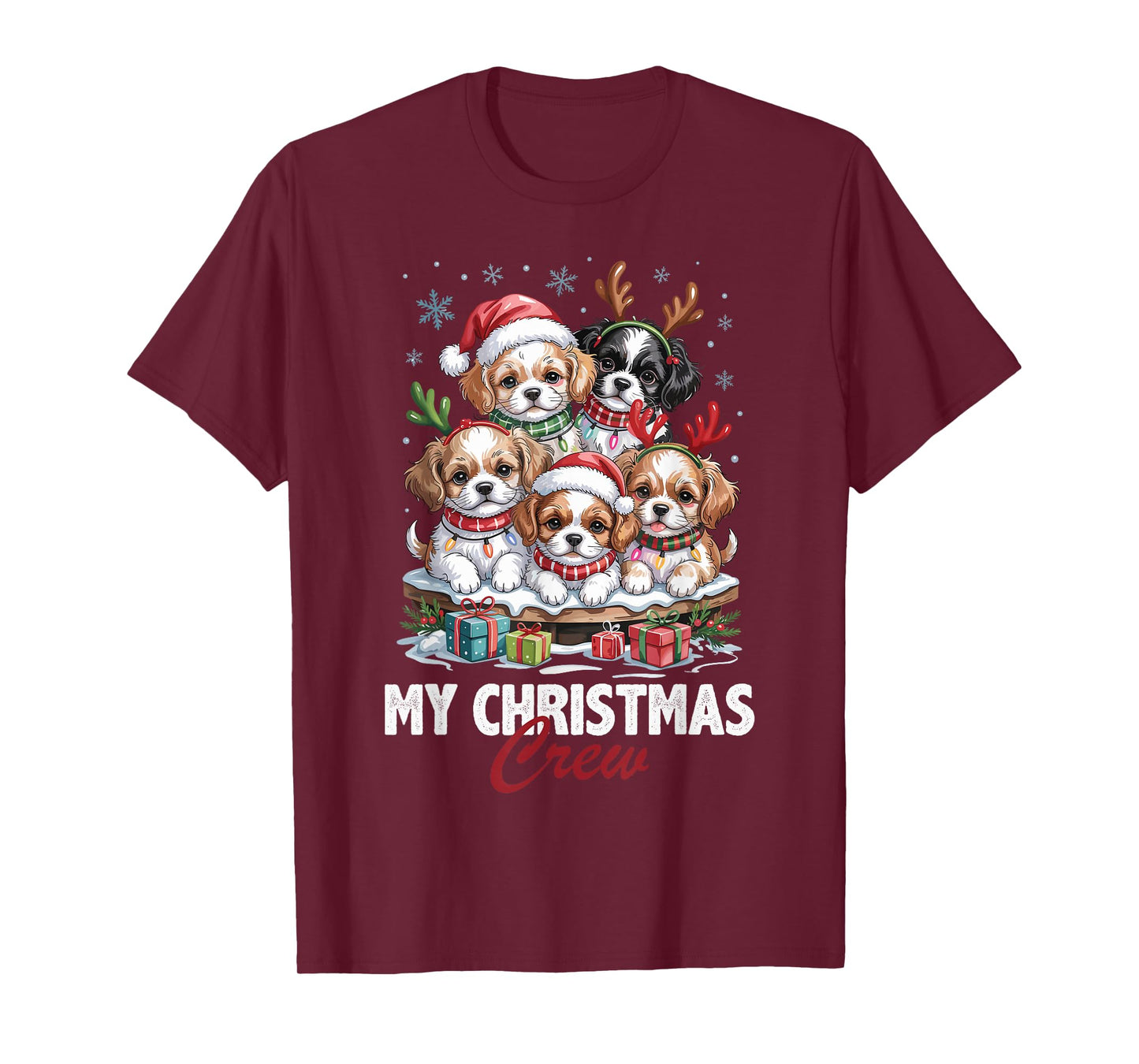 Cavachon Christmas Crew Funny Dog Lovers Holiday Pajama T-Shirt