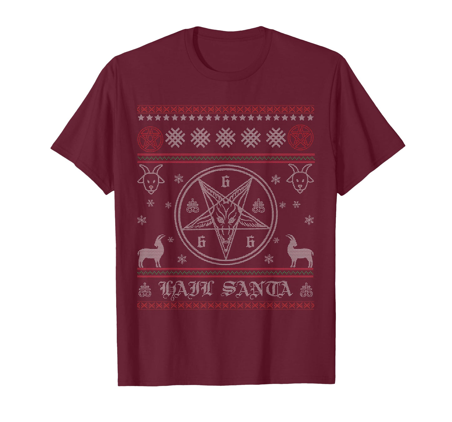 Hail Santa Pentagram Pagan Solstice Gothic Satanic Christmas T-Shirt