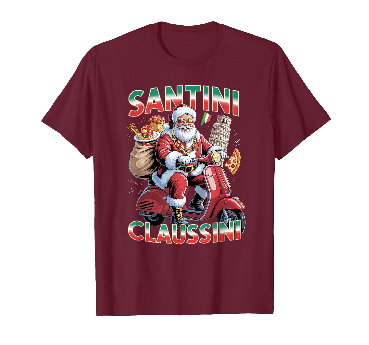 Italian Brainrot Christmas Santini Claussini Funny Santa T-Shirt