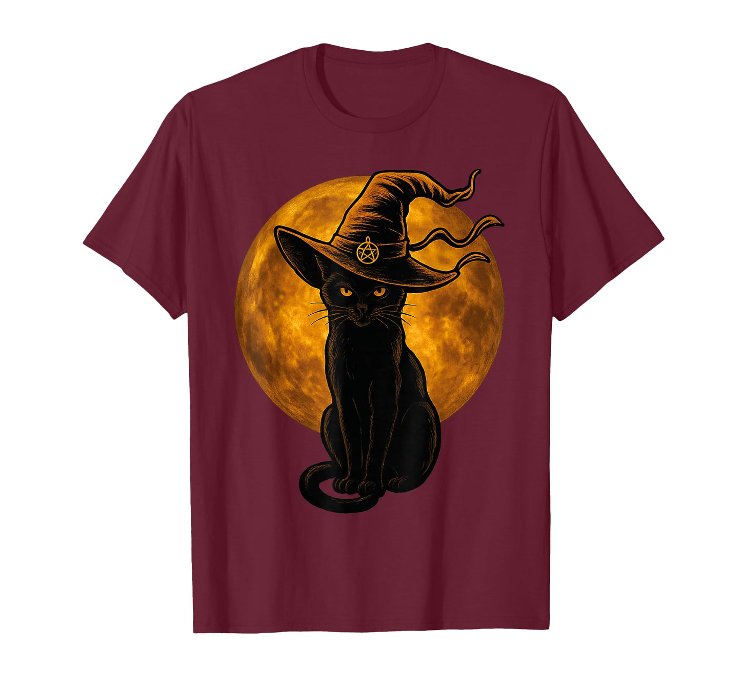Black Cat Witch Scary Halloween Boo Ghosts T-Shirt