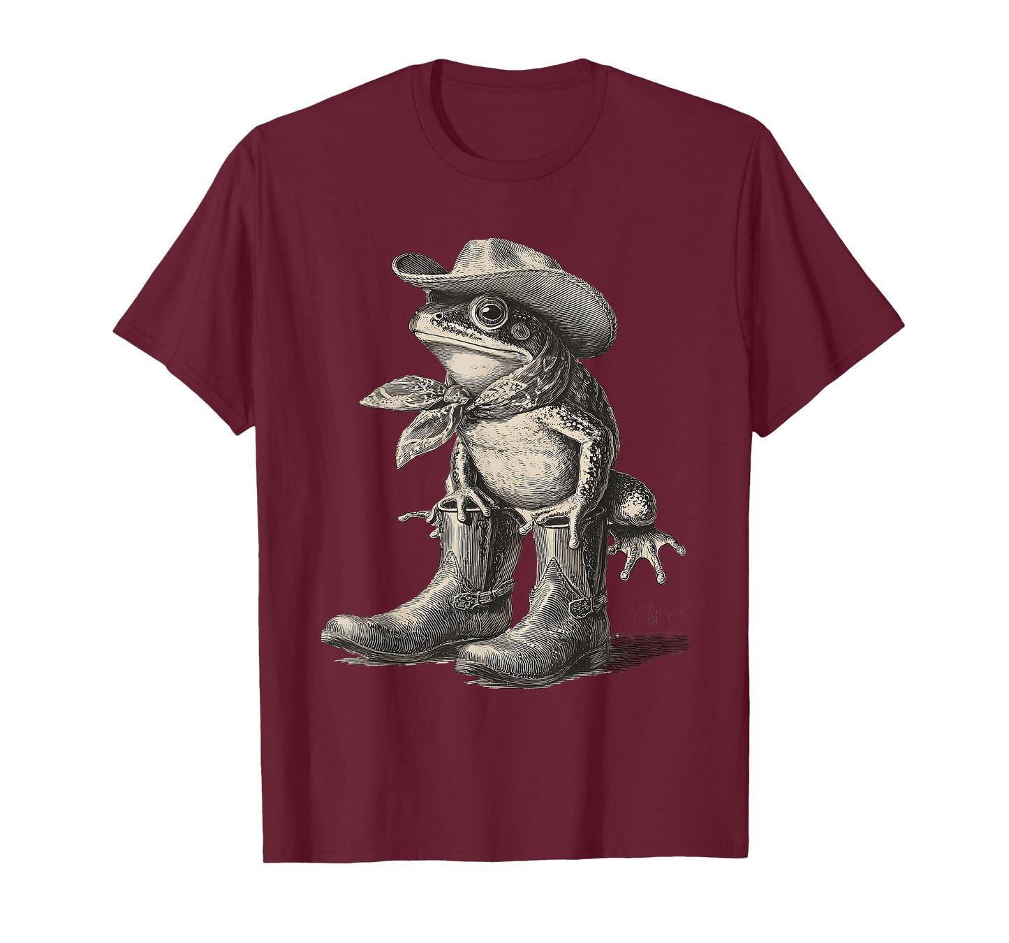 Frog Cowboy Vintage Toad Rodeo Cowgirl Western Country T-Shirt