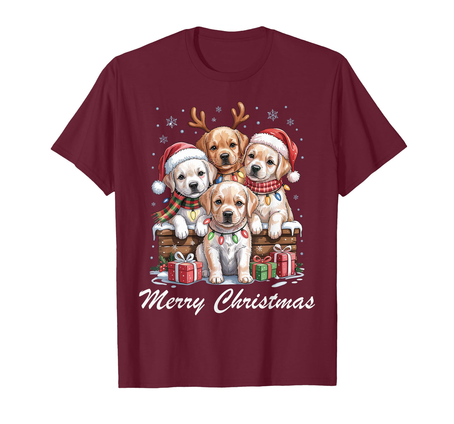 Labrador Merry Christmas Funny Dog Lovers Men Women Holiday T-Shirt