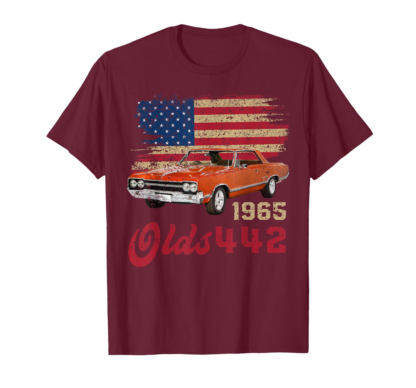Jersey Style Olds 442 65 1965 Loves Old School Muscle Cars T-Shirt