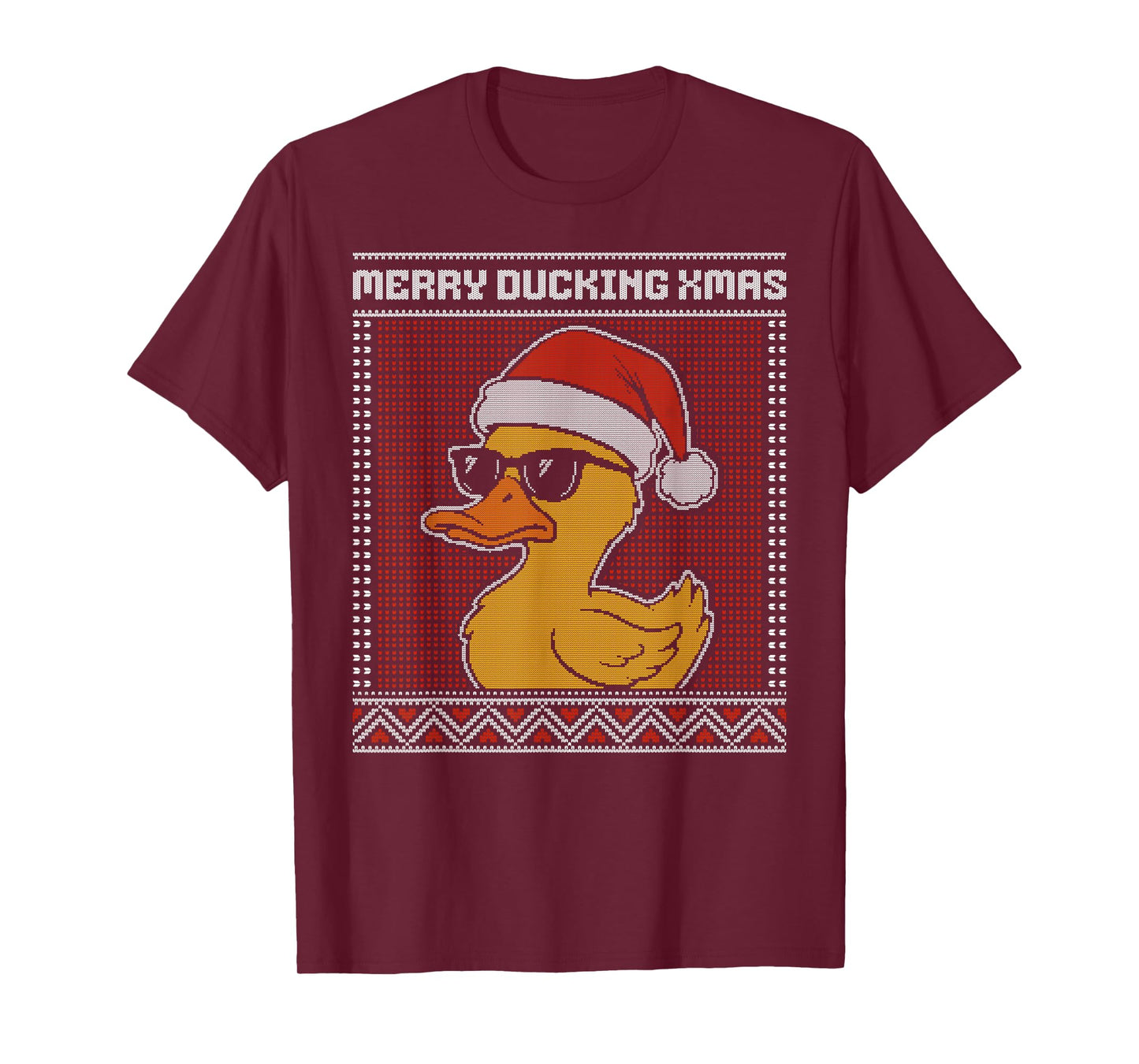 Merry Ducking Xmas, Sarcastic Duck Christmas Ugly Sweater T-Shirt