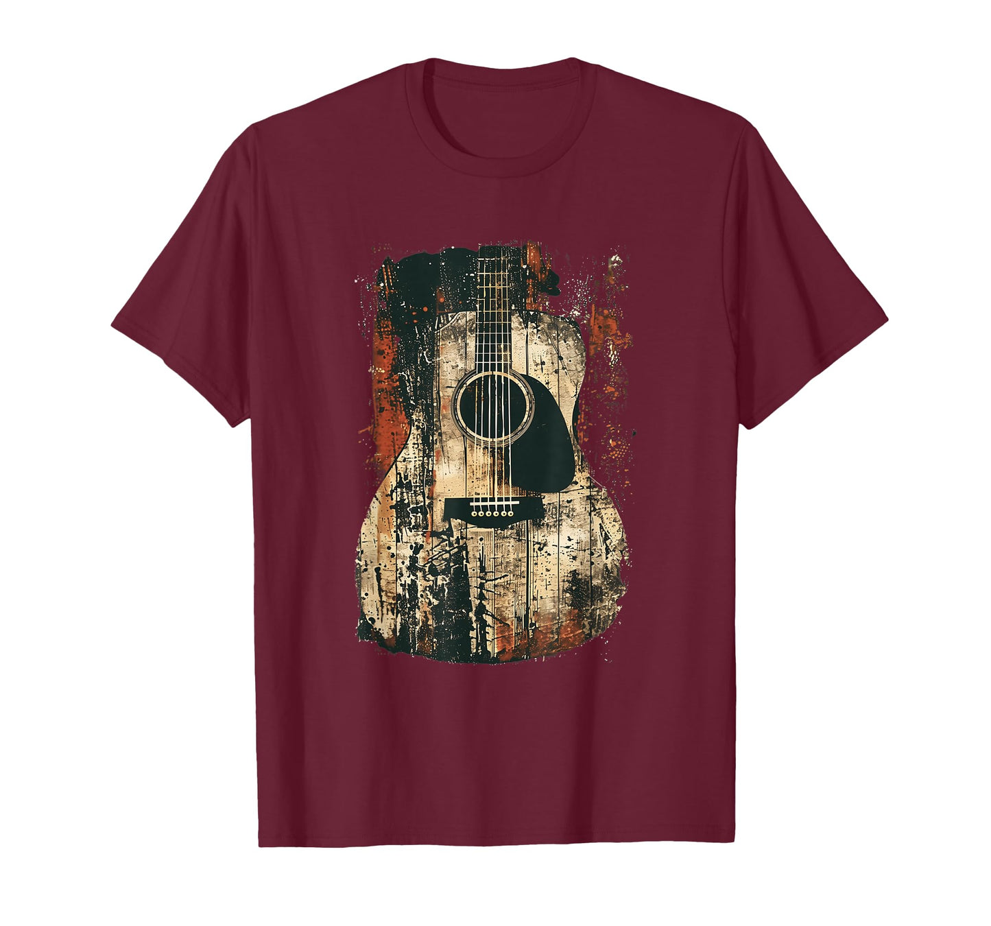 Acoustic Guitar, Vintage, Distressed, Rock & Roll Music T-Shirt