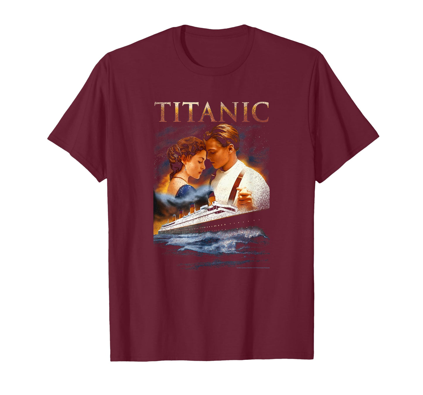 Titanic Iconic Jack & Rose Retro Vintage Big Chest Poster T-Shirt