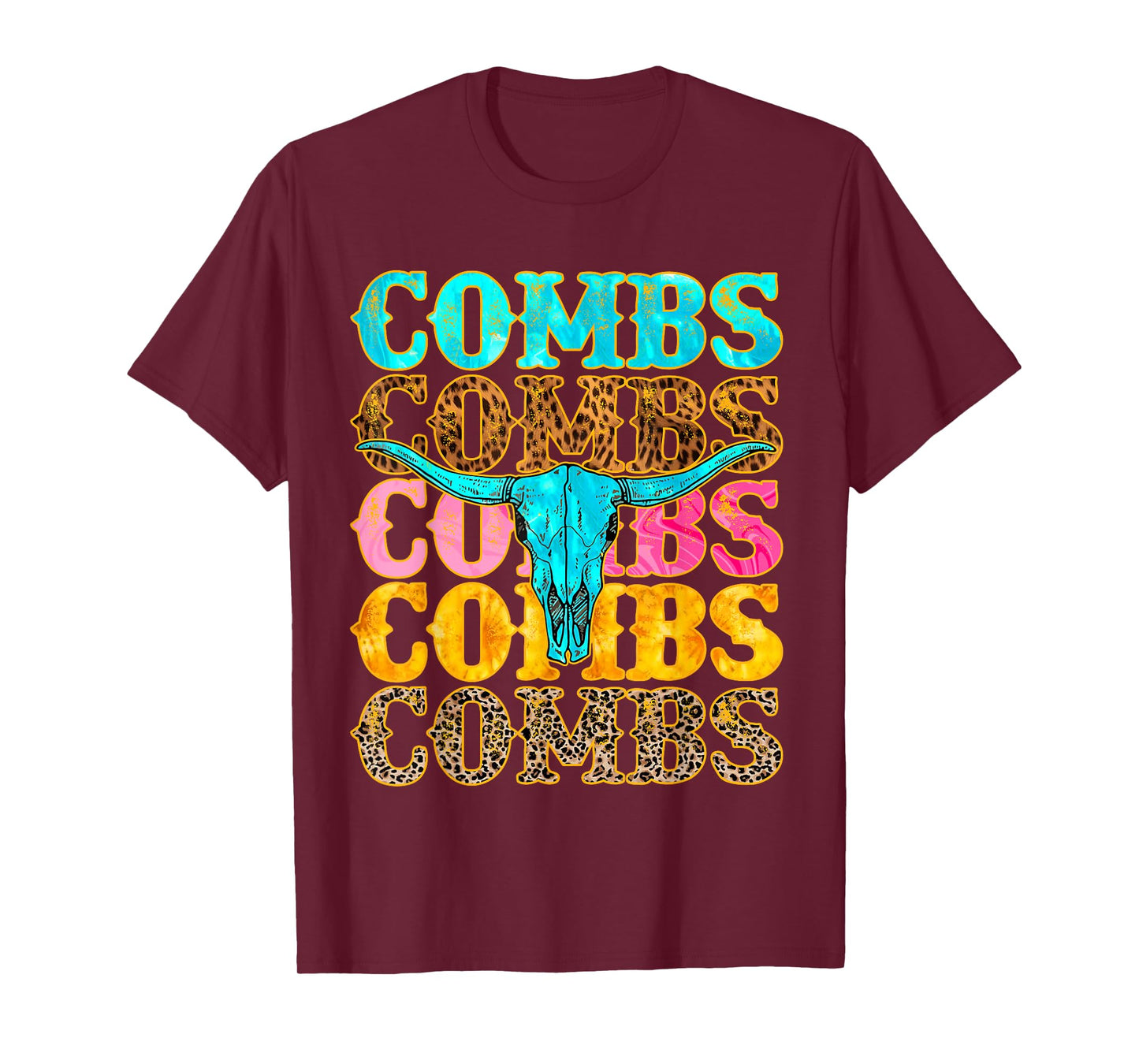 Funny Combs Country Music Western Skull Cowboy 90s T-Shirt