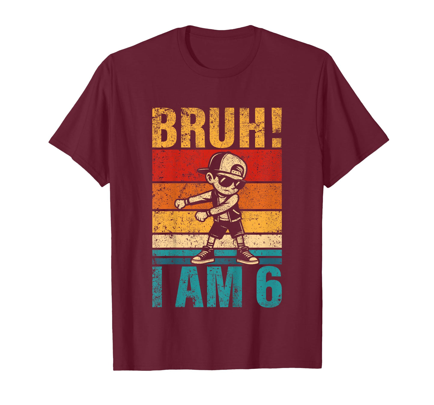 Kids 6 Year Old Birthday Flossing Boy Bruh It's My 6th Birthday T-Shirt