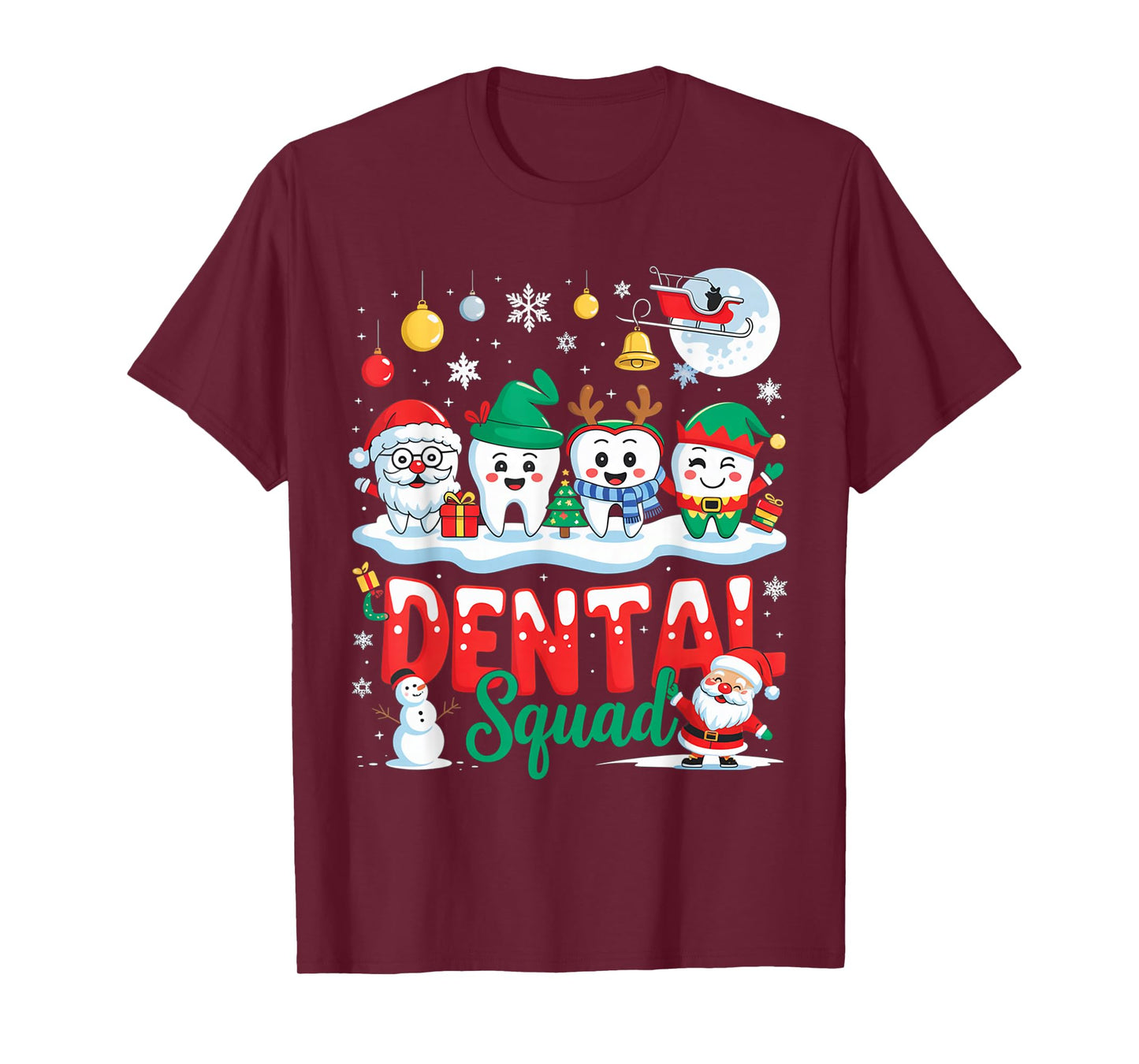 Matching Christmas Dental Squad Dentist Teeth Xmas T-Shirt