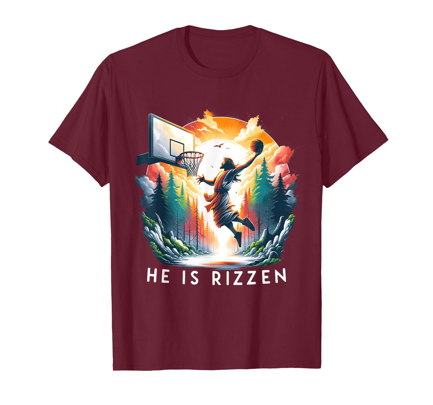 Christian Jesus Basketball He Is Rizzen Jesus Is Rizzen T-Shirt