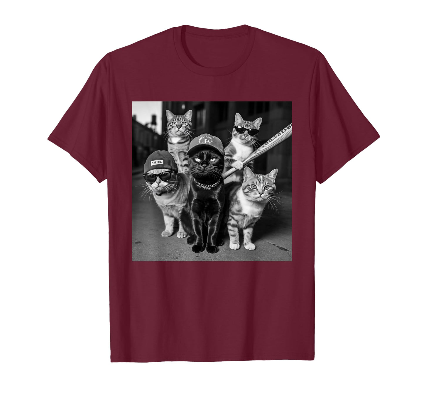 Gangster Cat Funny Cat Gang Squad Lover Hip Hop Streetwear T-Shirt