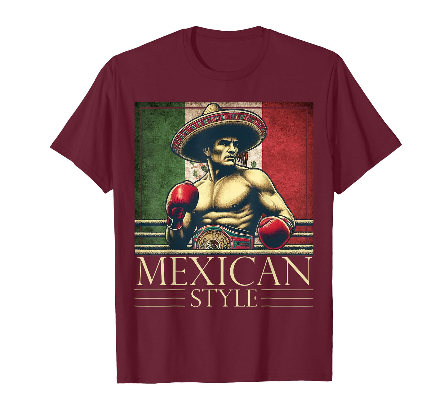 Boxing Mexico Mexican Vintage Style Boxing flag Mexico T-Shirt