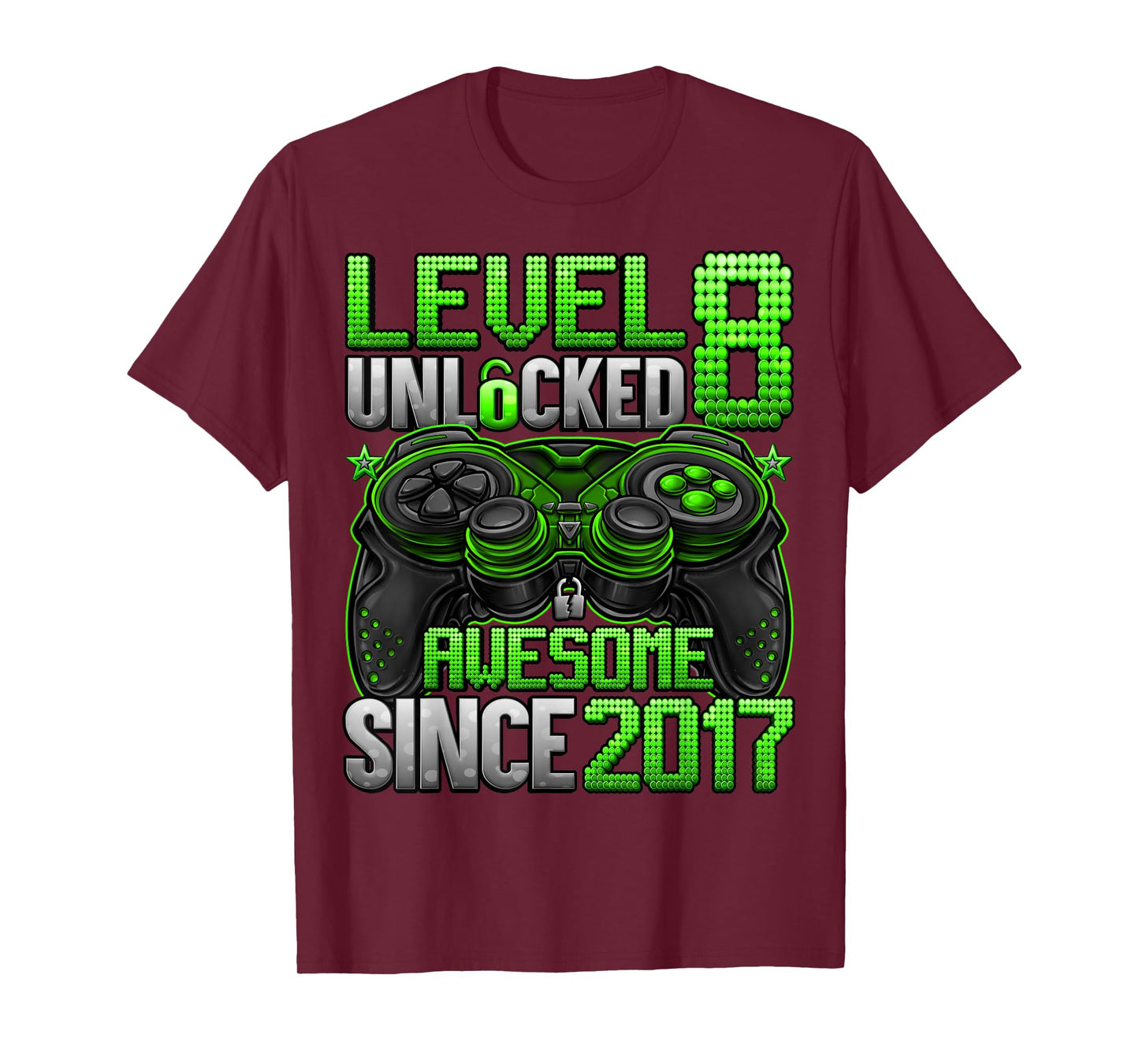 Level 8 Unlocked 8 Year Old Gifts For Boys 8th Birthday Boy T-Shirt