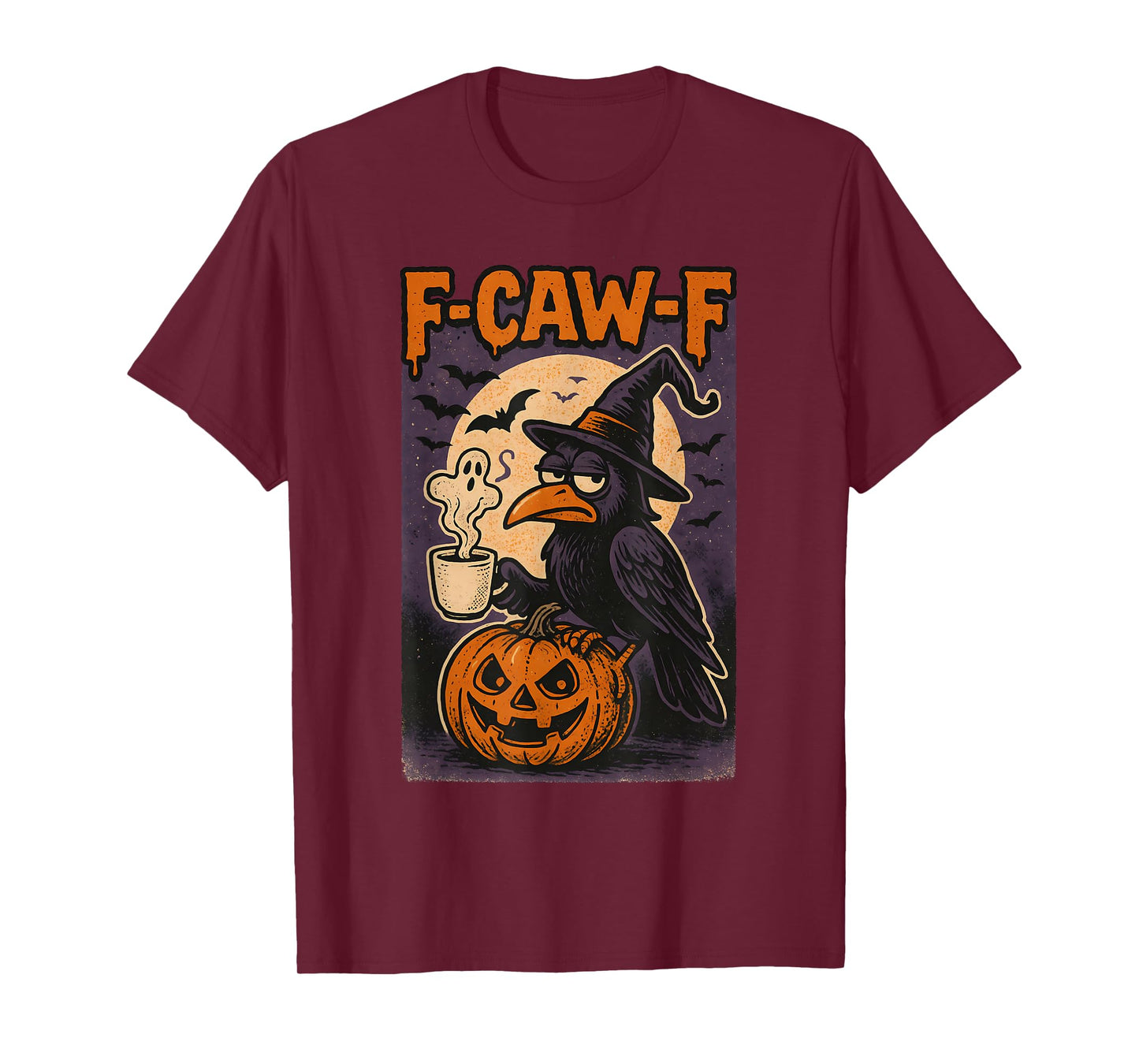 F Caw F T Shirt Women Funny Halloween F-Caw-F Crow Costume T-Shirt
