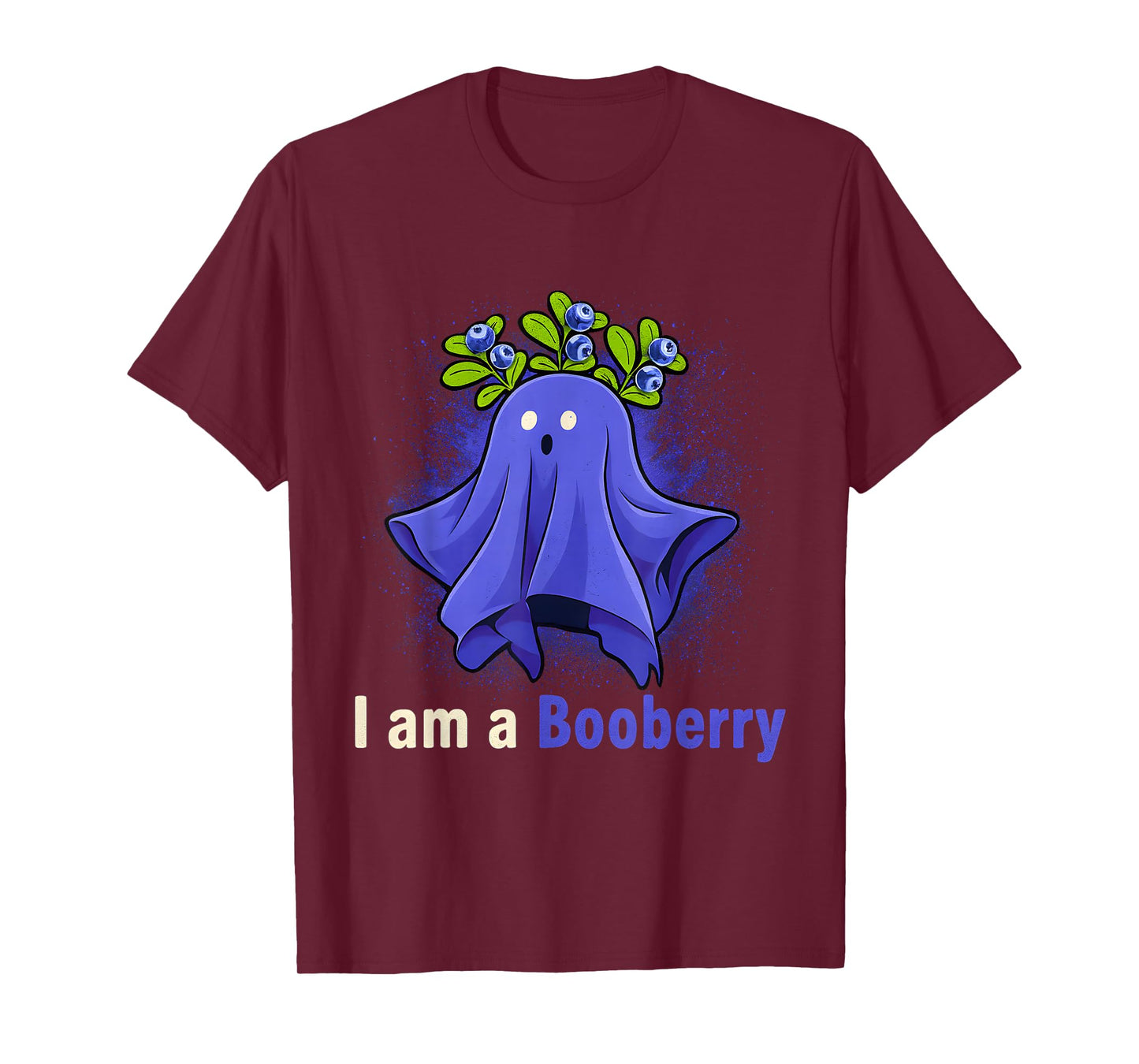 I Am a Booberry Funny Ghost Blueberry Halloween Pun T-Shirt