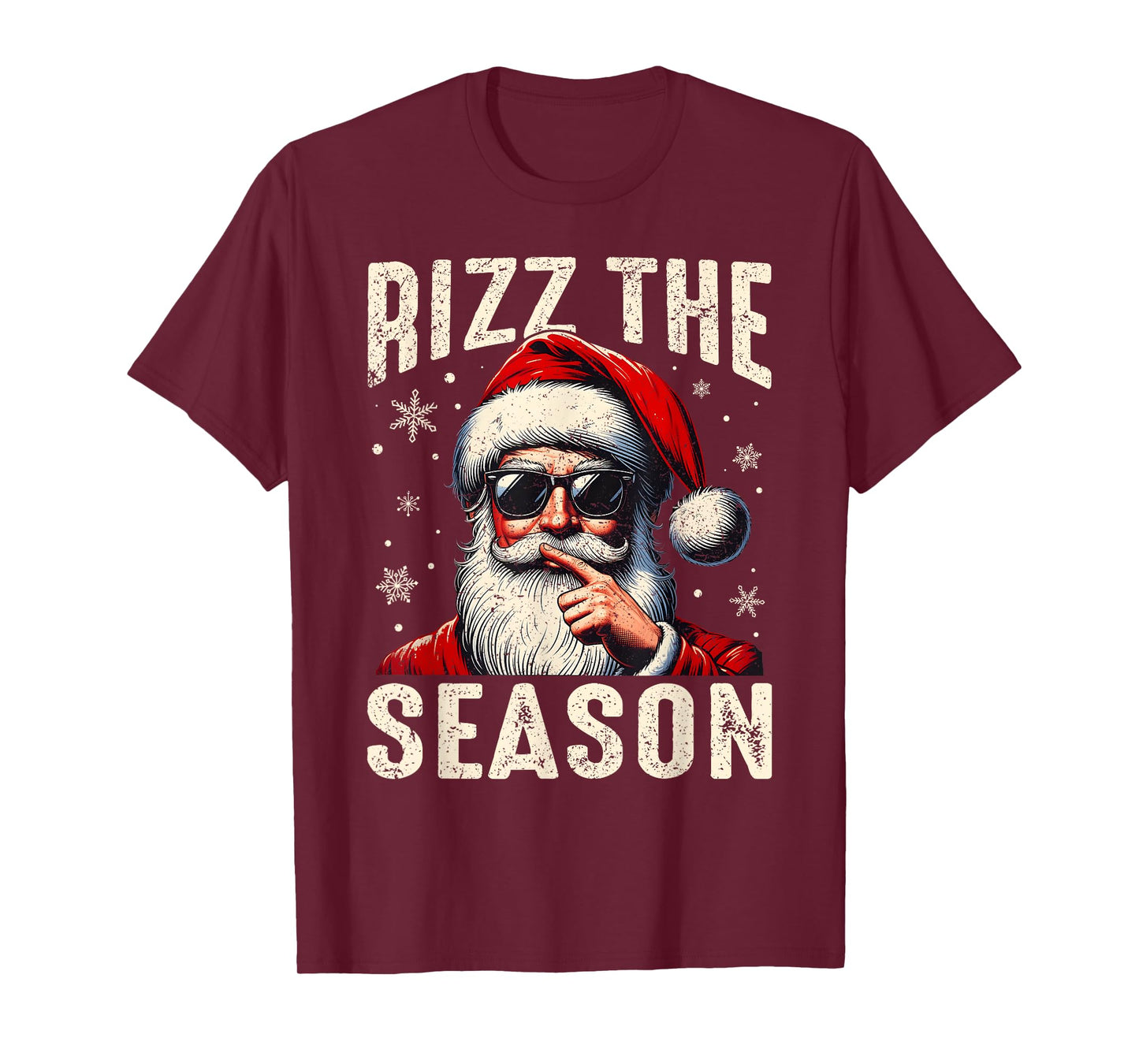 Funny Santa Claus Rizz Christmas Men Teen Boys Cozy Season T-Shirt