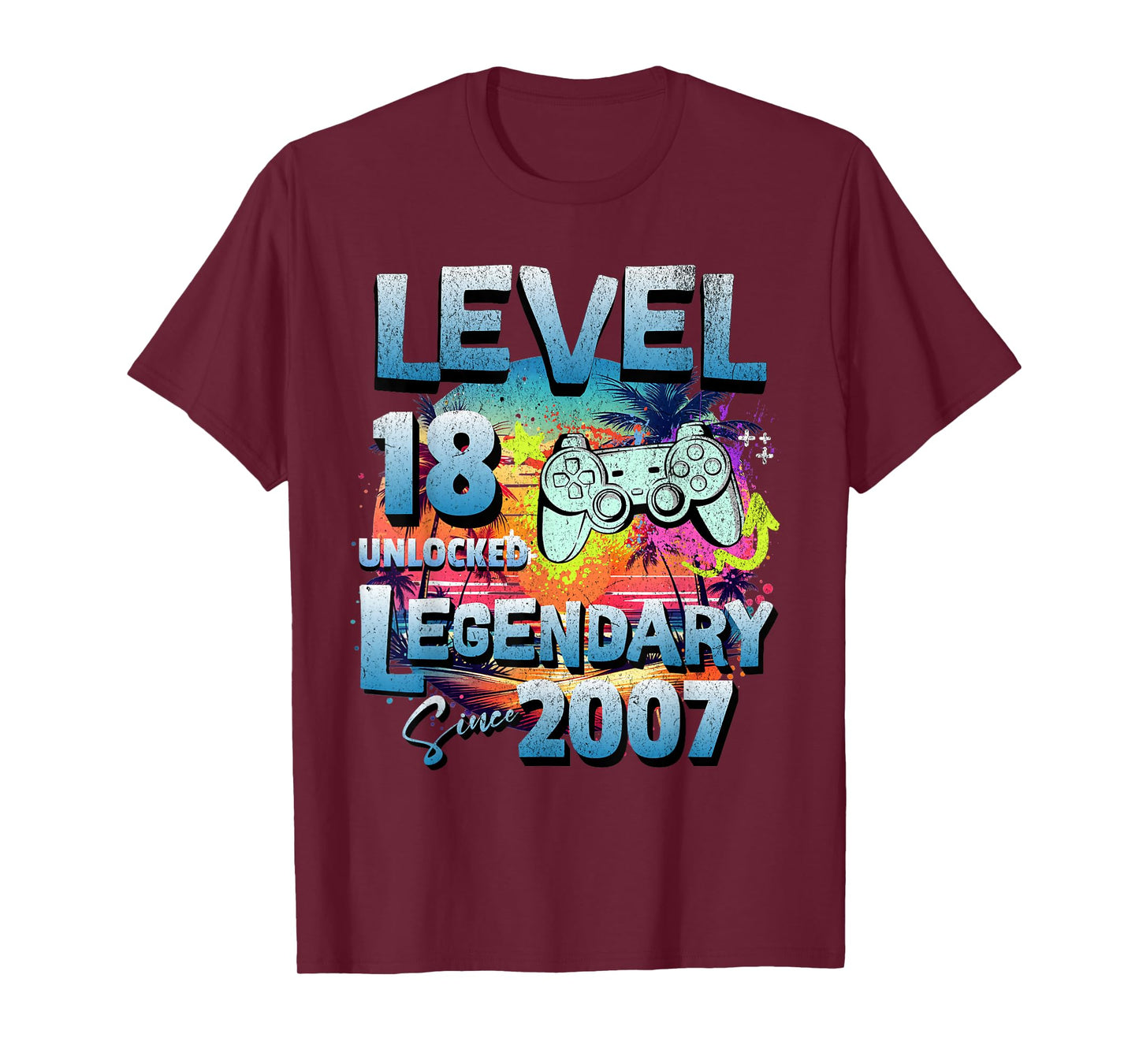 Level 18 years old unlocked since 2007 Legendary birthday T-Shirt