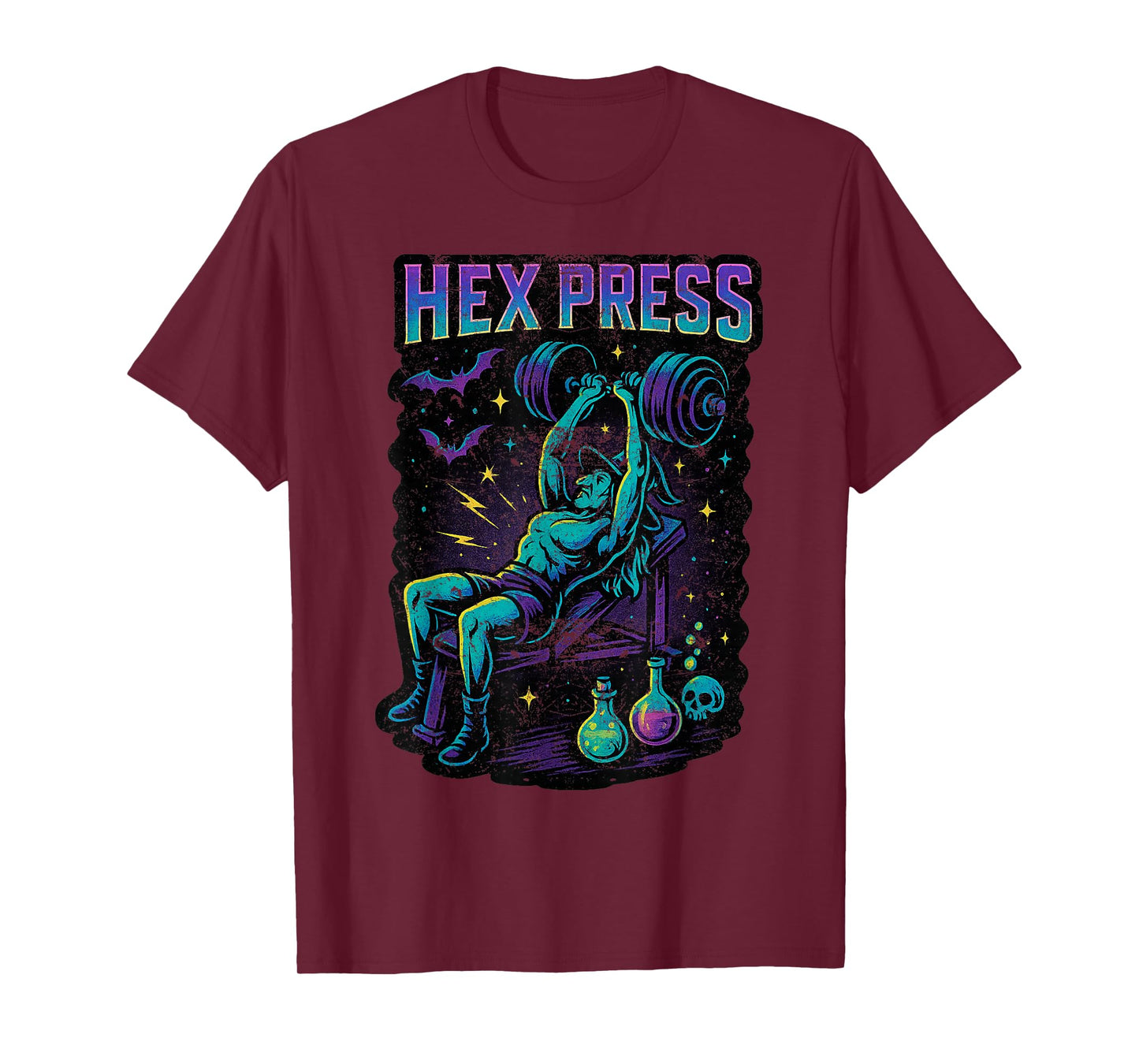 Spooky Season Witch Hex Press Old School 90's Retro Gym T-Shirt