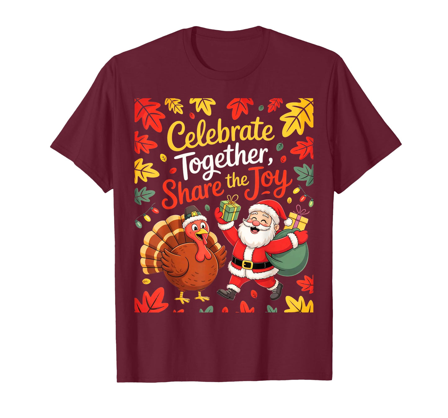 Funny Thanksmas Turkey Santa Claus Christmas Thanksgiving T-Shirt