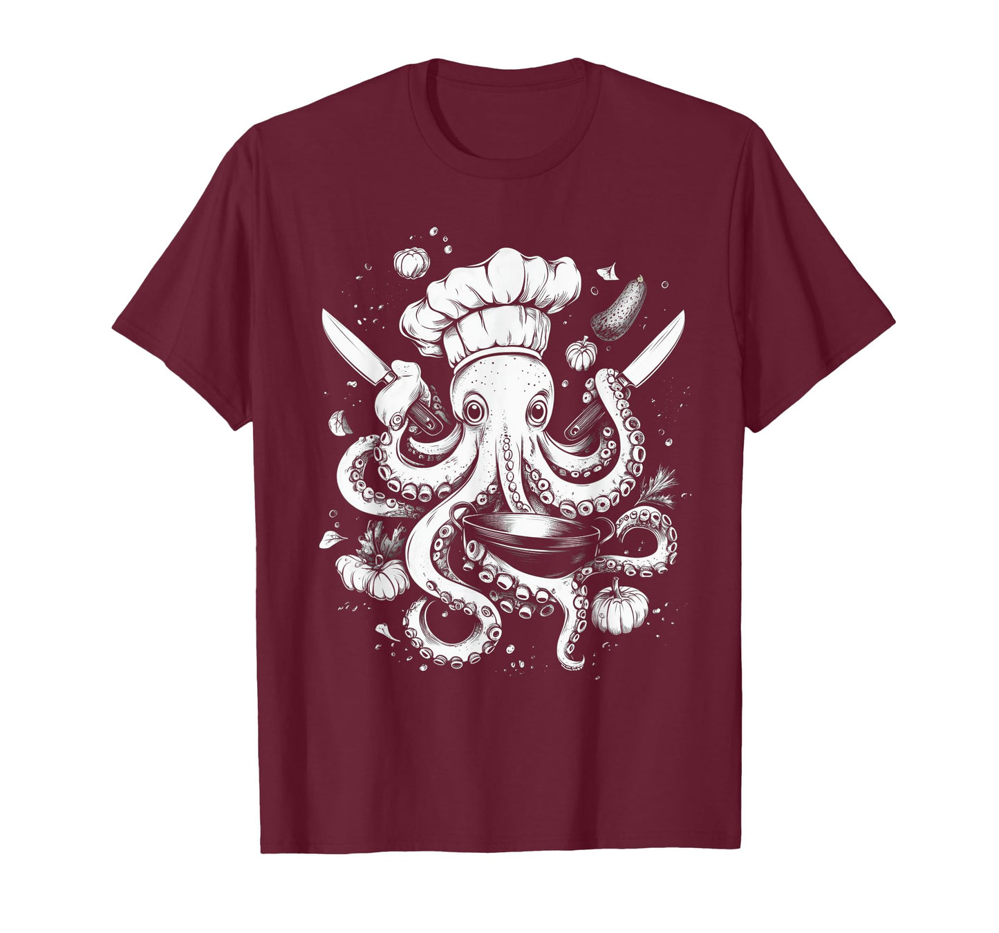Chef Octopus Funny Cooking Kraken Sous Chef Cook T-Shirt