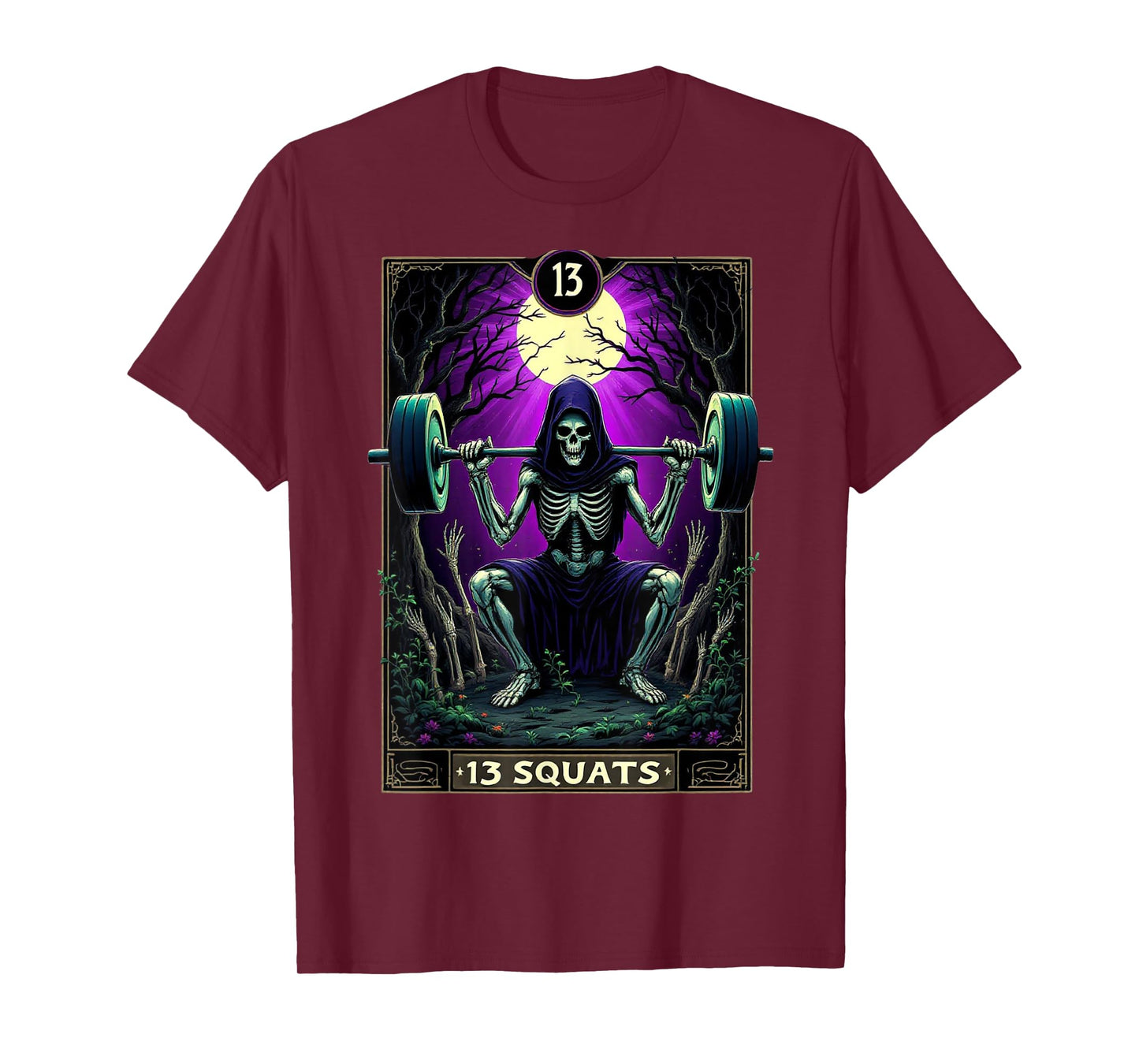 Funny Tarot Card Squats Gym Occult Workout Fitness T-Shirt