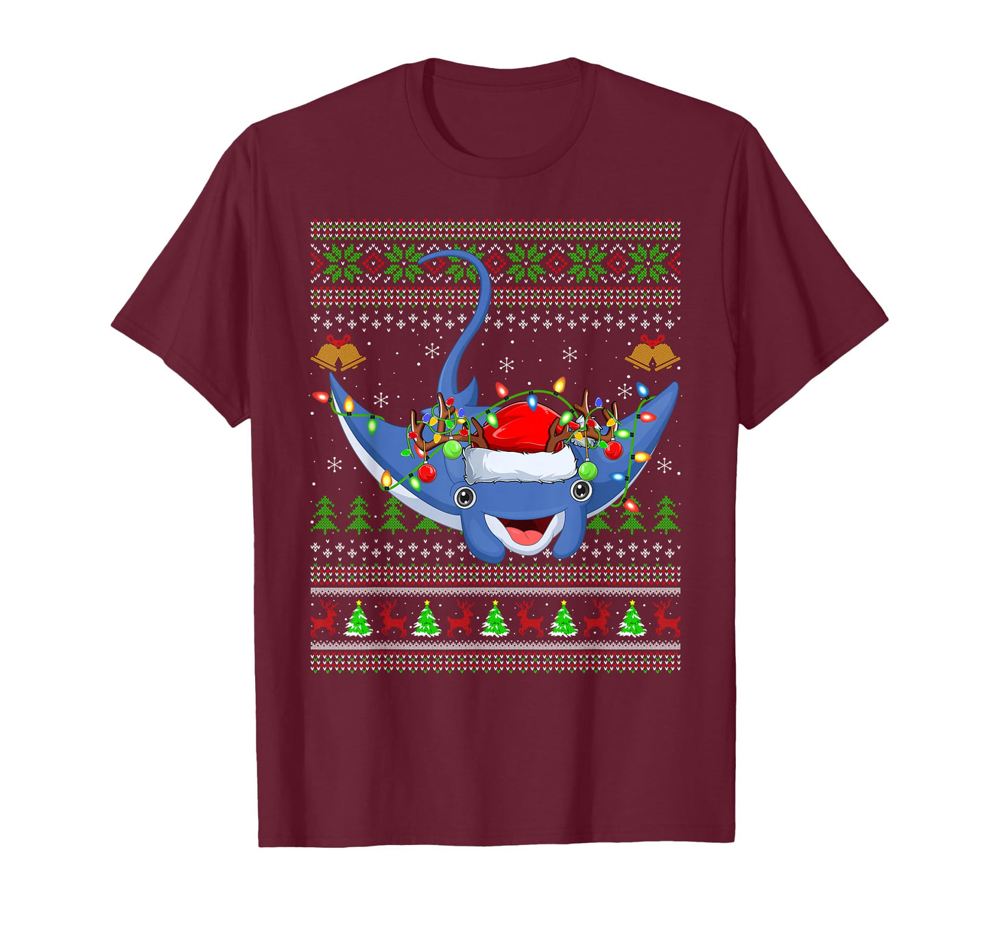 Stingray Fish Ugly Christmas Sweaters Sea Animal Xmas T-Shirt