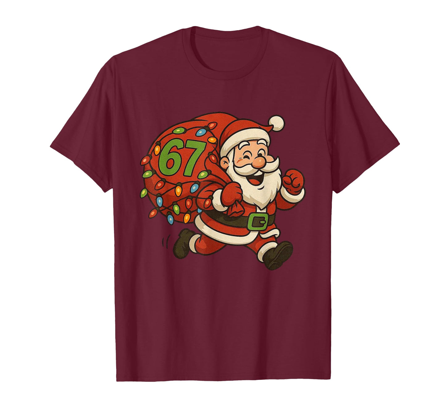 67 Christmas Funny Six Seven Meme Brainrot Santa Claus Boys T-Shirt