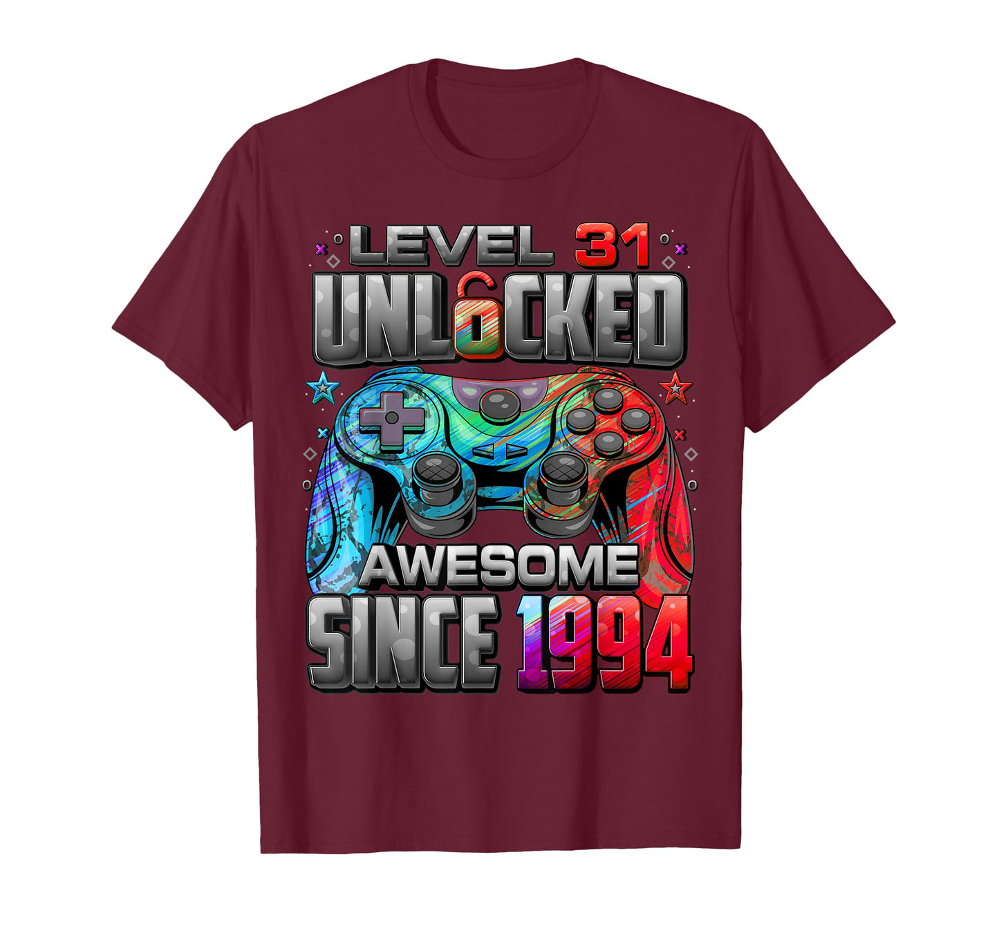 Level 31 Unlocked Awesome Since 1994 31st Birthday Gaming T-Shirt