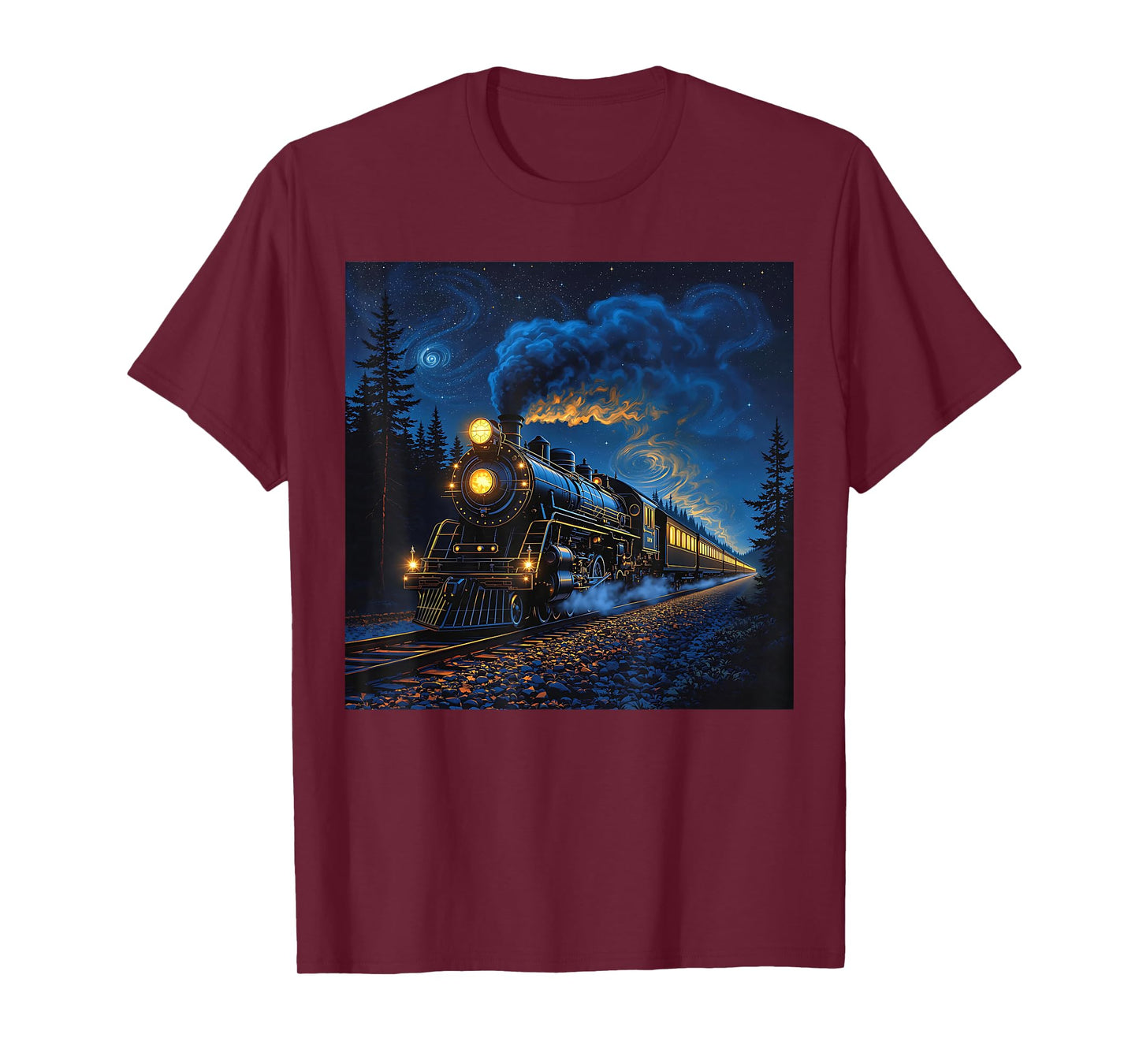 Steam Engine Train Graphic for Men Boys T-Shirt
