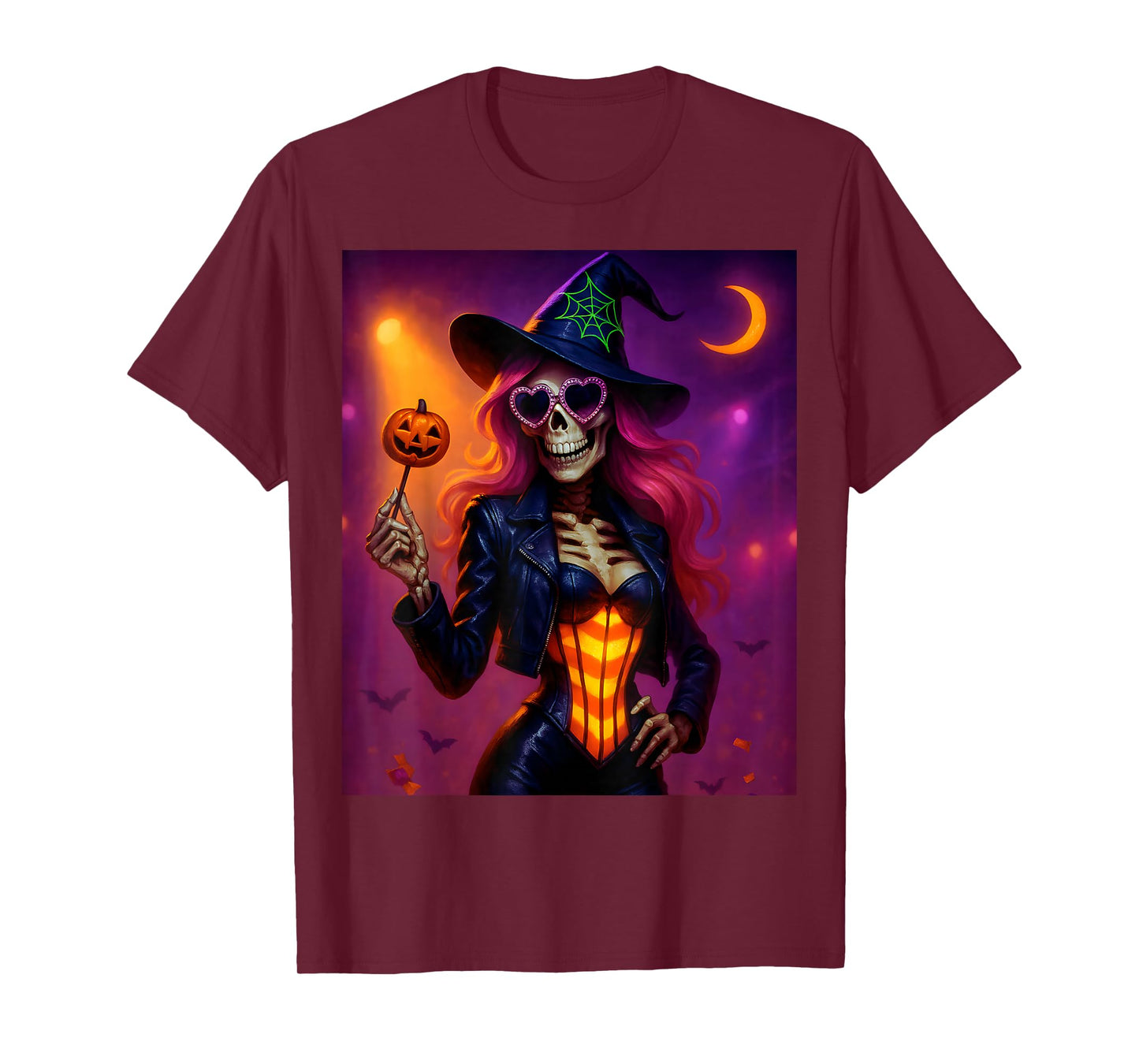 Skeleton Witch Halloween for Women T-Shirt