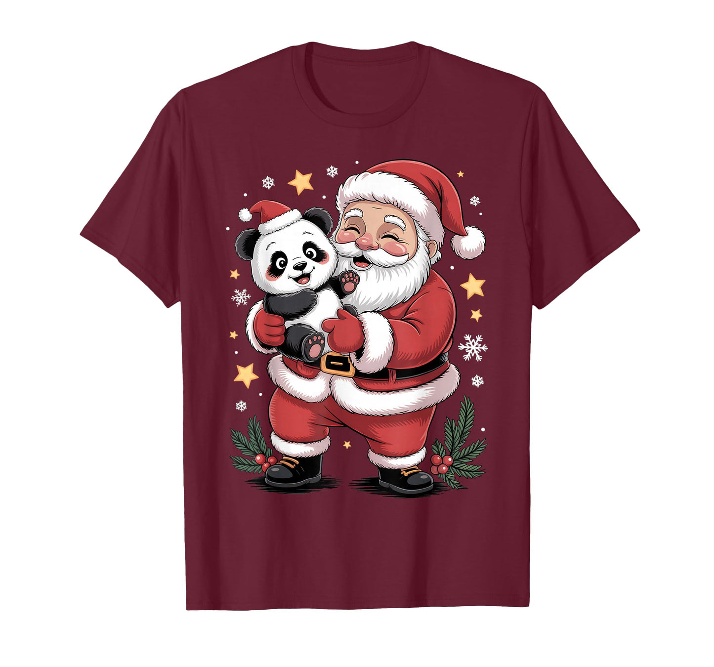 Xmas Panda Santa Christmas Holiday Cartoon Funny Kids Gifts T-Shirt