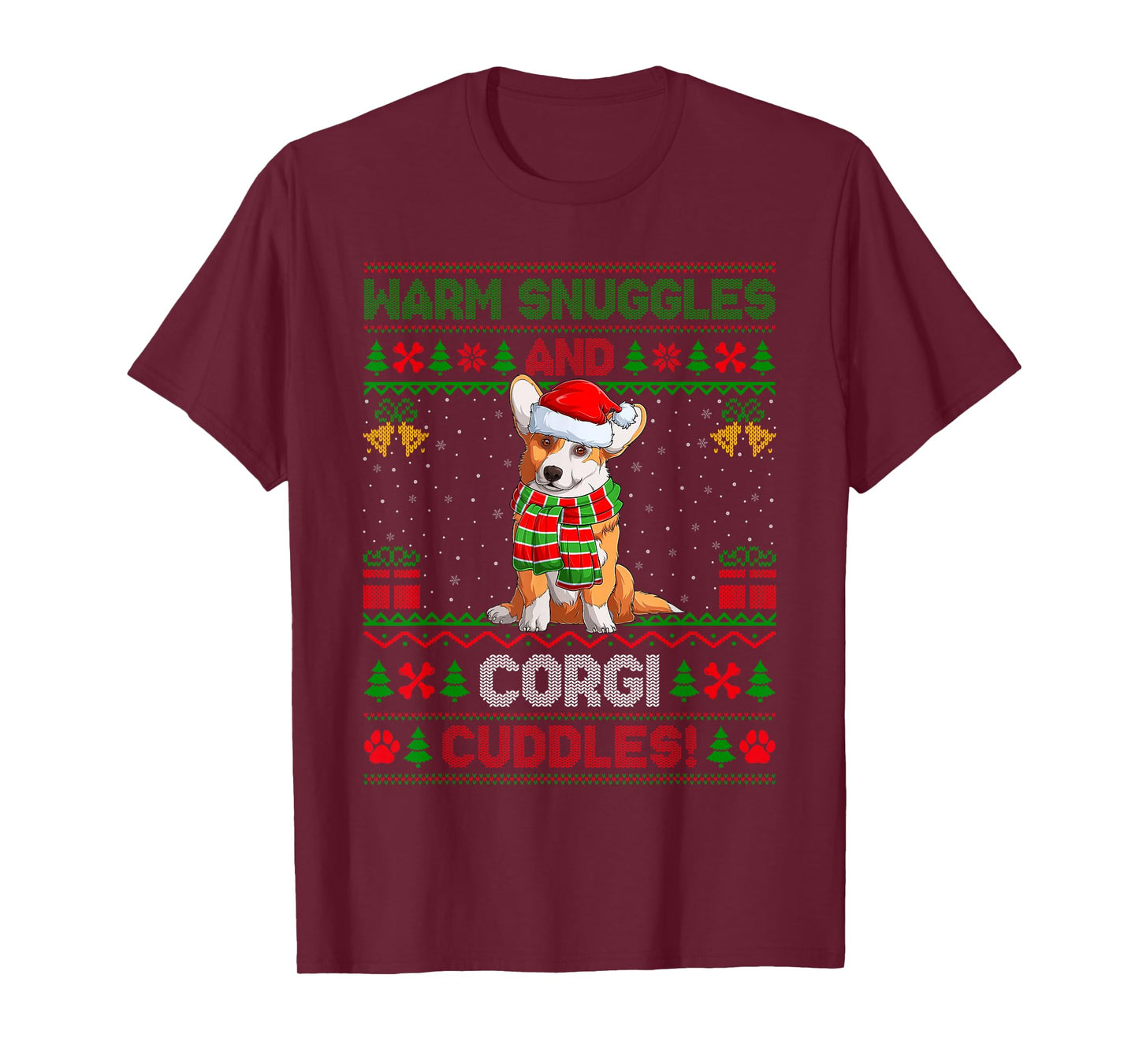Corgi Dog Ugly Christmas Sweaters Funny Pet Dog Lover Xmas T-Shirt