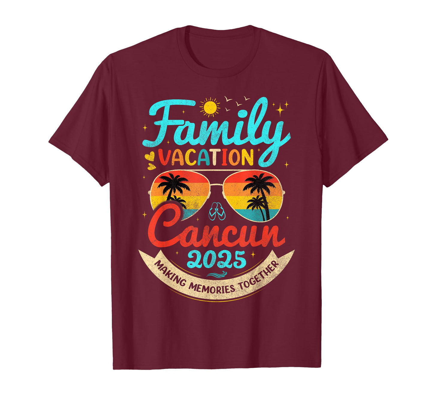 Vintage Family Vacation Cancun 2025 Beach Vacay Cancun Group T-Shirt