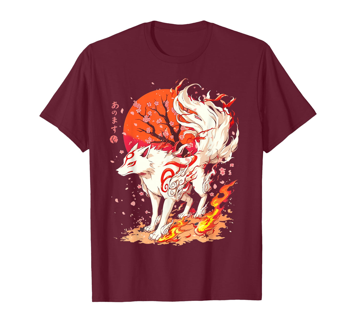 Retro Animal Basic Fox Funny Okami Retro Japanese Style T-Shirt
