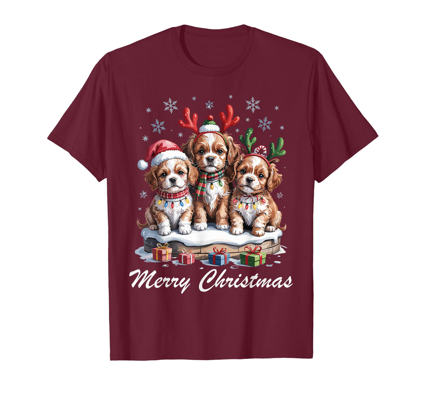 Cavapoo Merry Christmas Funny Dog Lovers Holiday Pajama T-Shirt